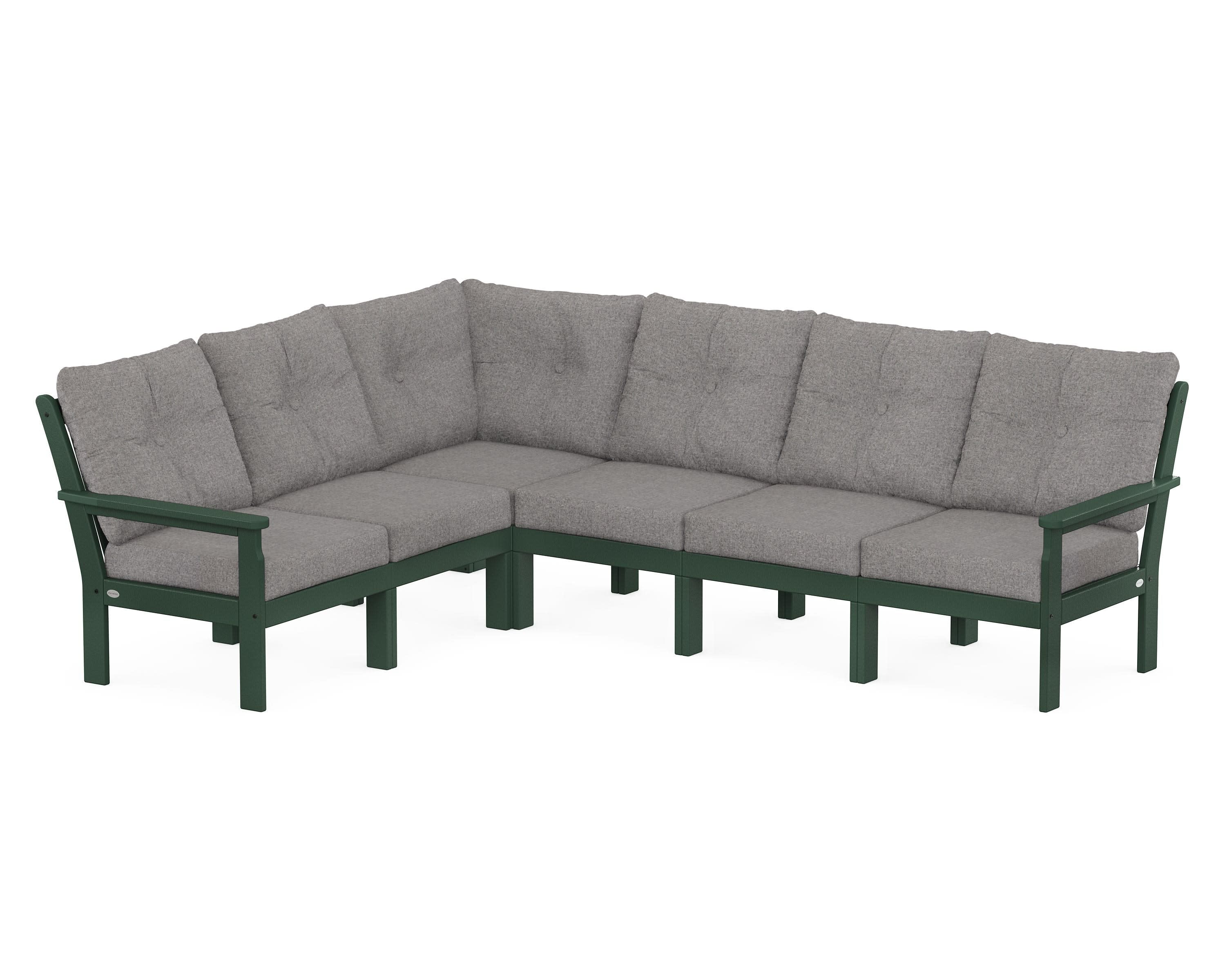 Vineyard 6-Piece Sectional in Green / Grey Mist