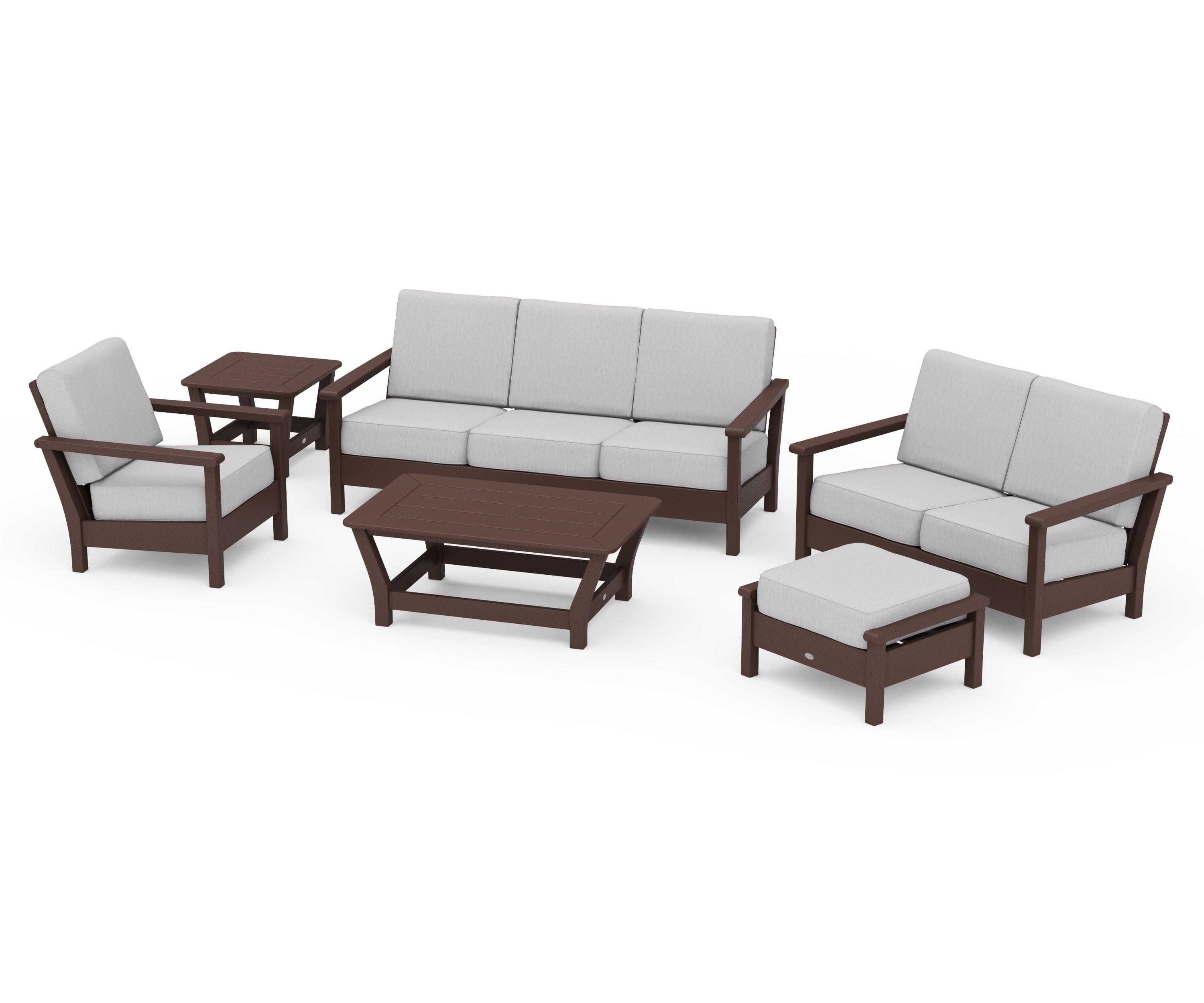 Harbour 6-Piece Outdoor Living Set in Mahogany / Granite