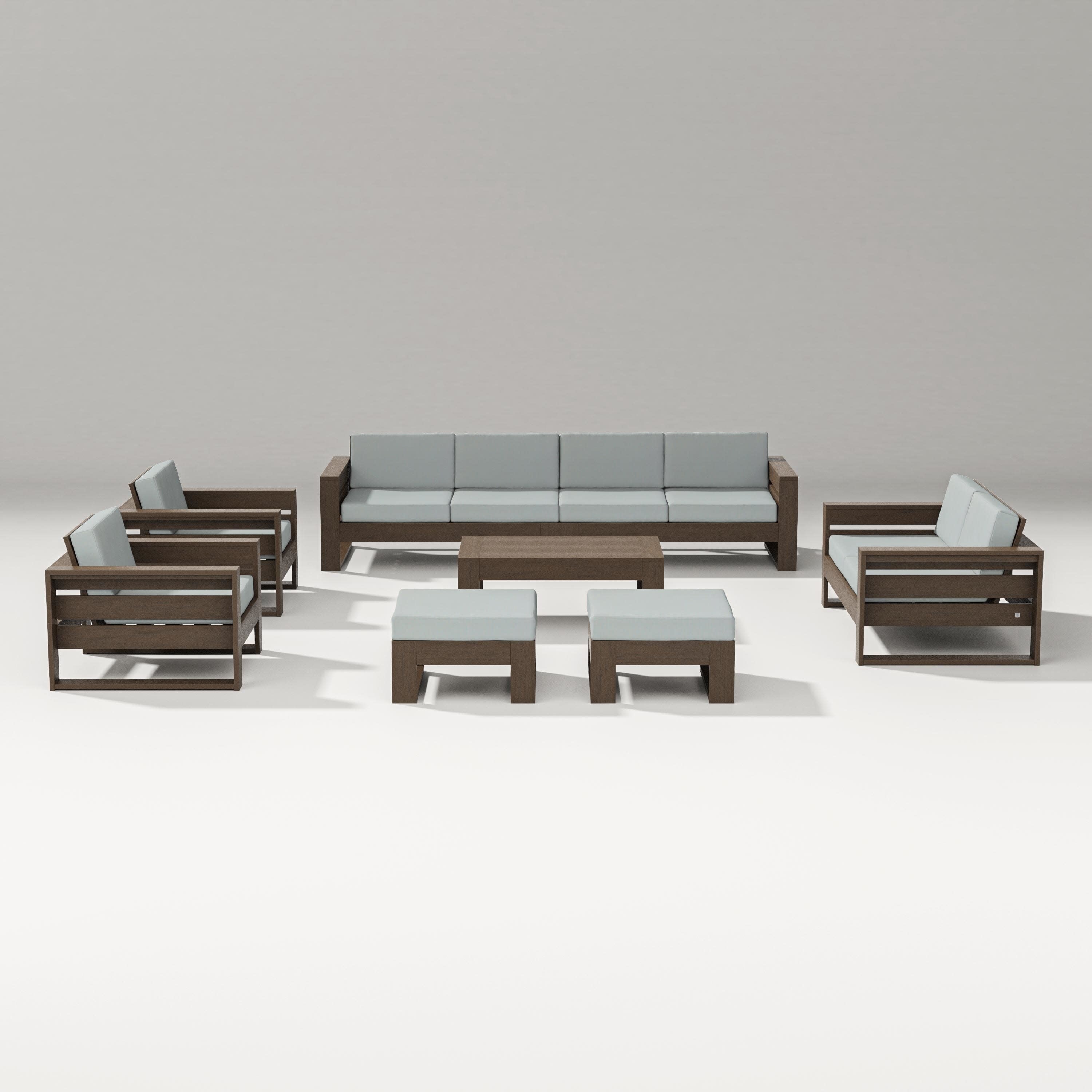 Latitude 8-Piece Lounge Sofa Set in Kona / Spa