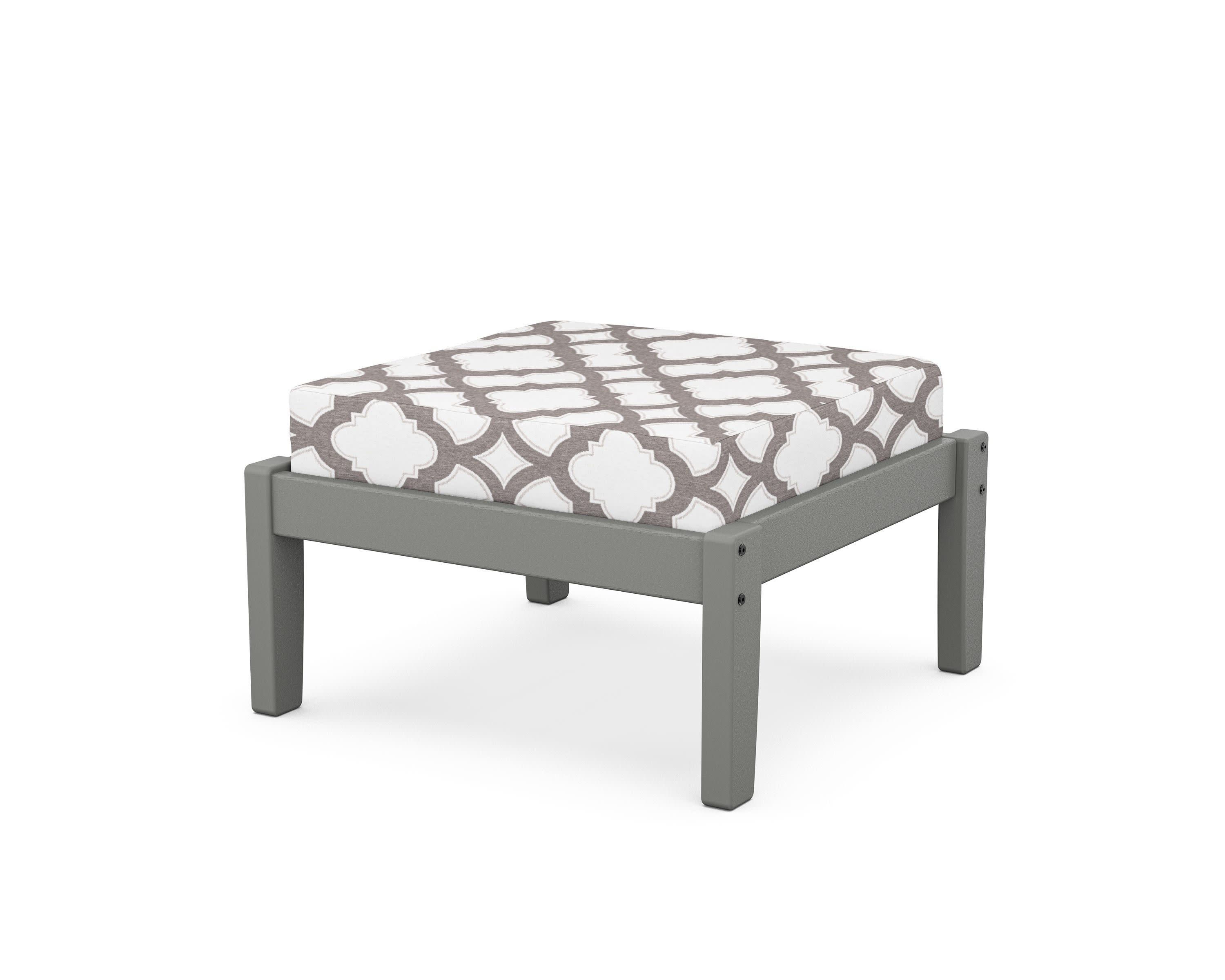 Deep Seating Ottoman in Slate Grey / Trellis Grey Mist