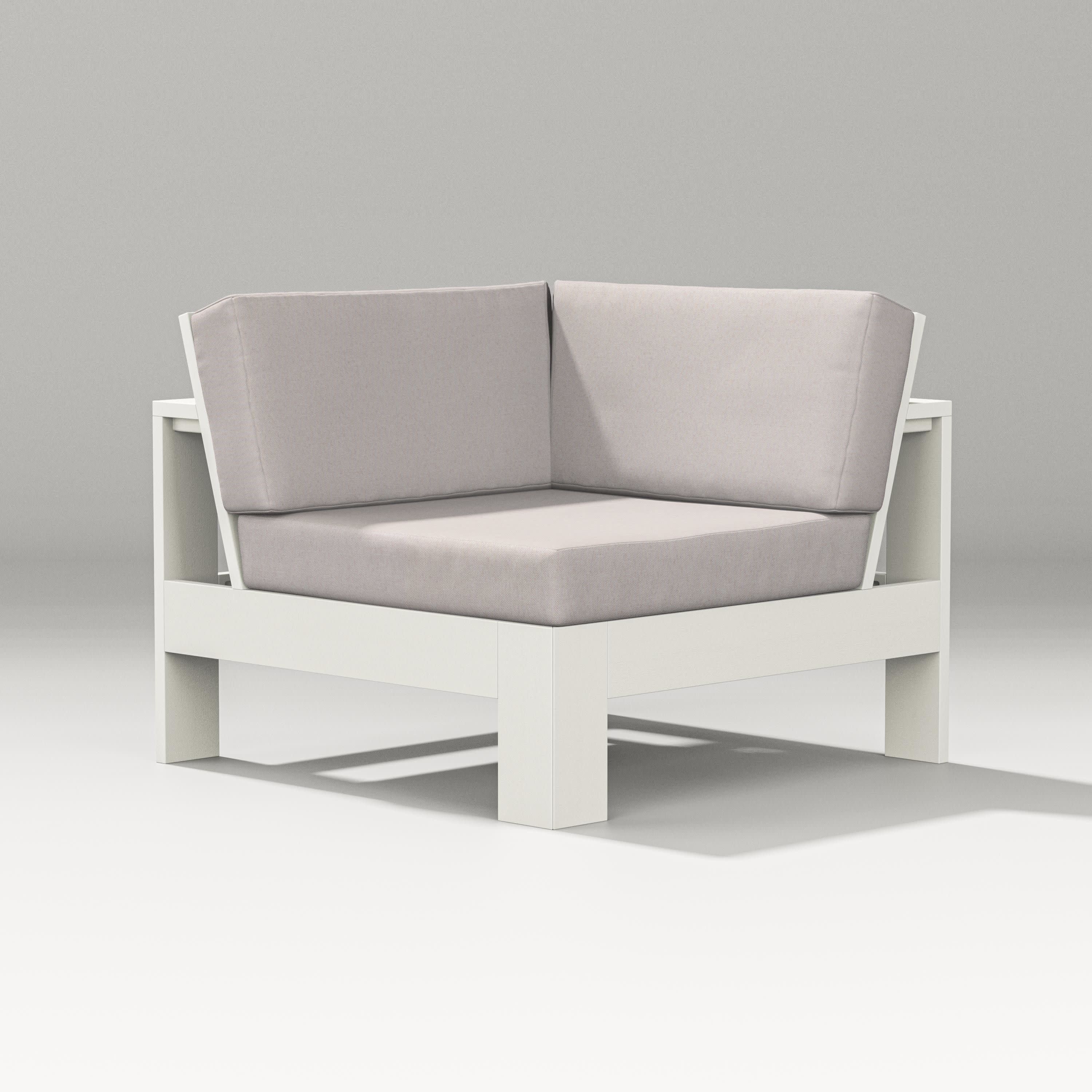 Latitude Modular Corner Chair in Vintage White / Dune Burlap
