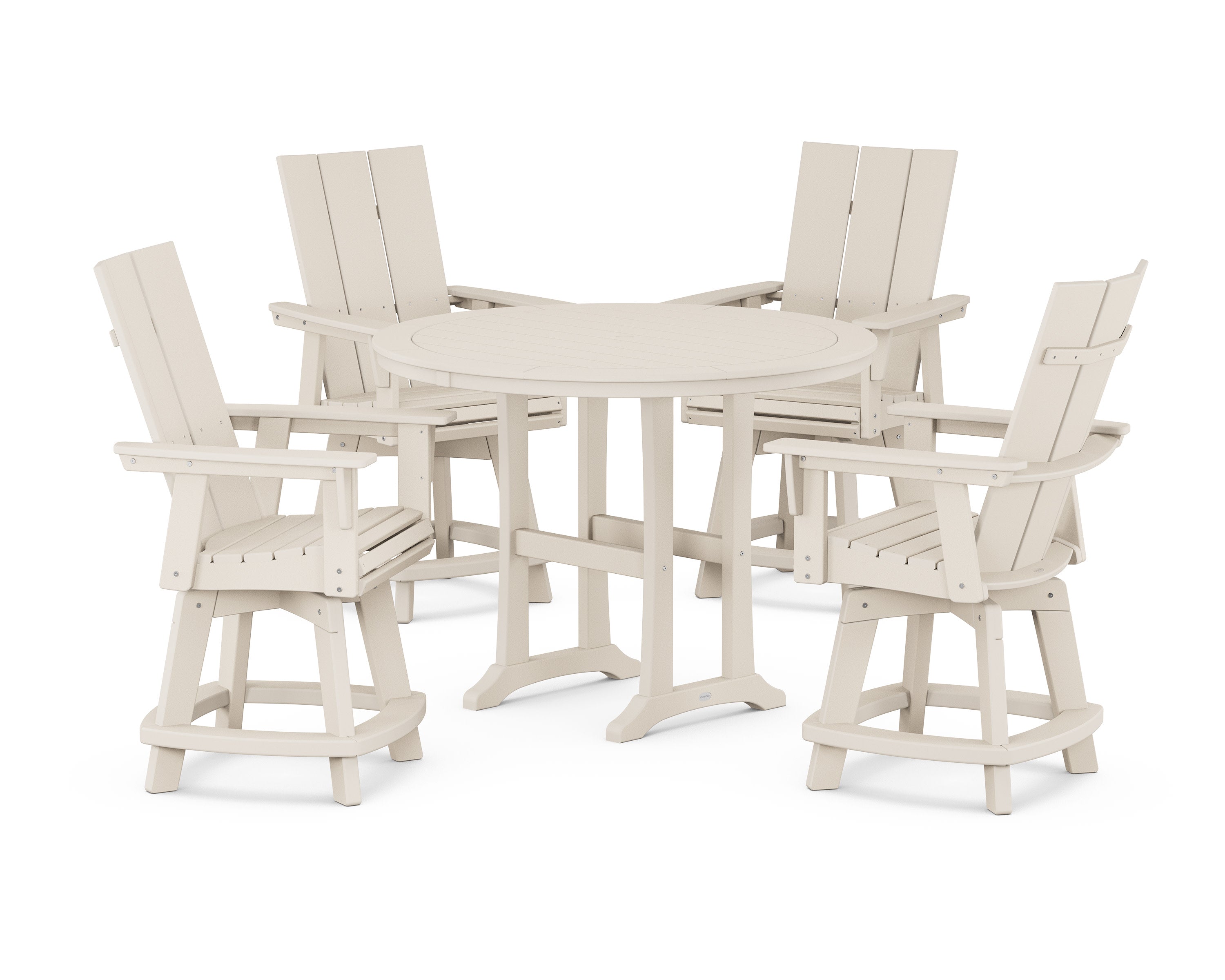 5-Piece Modern Swivel Counter Set in Sand