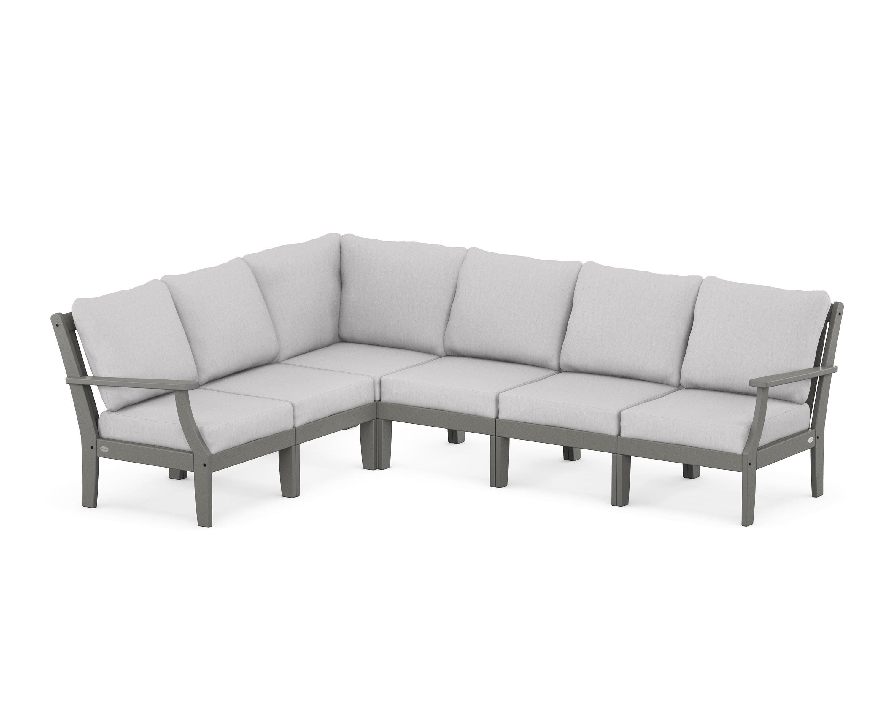 Braxton Modular 6-Piece Deep Seating Set in Slate Grey / Granite