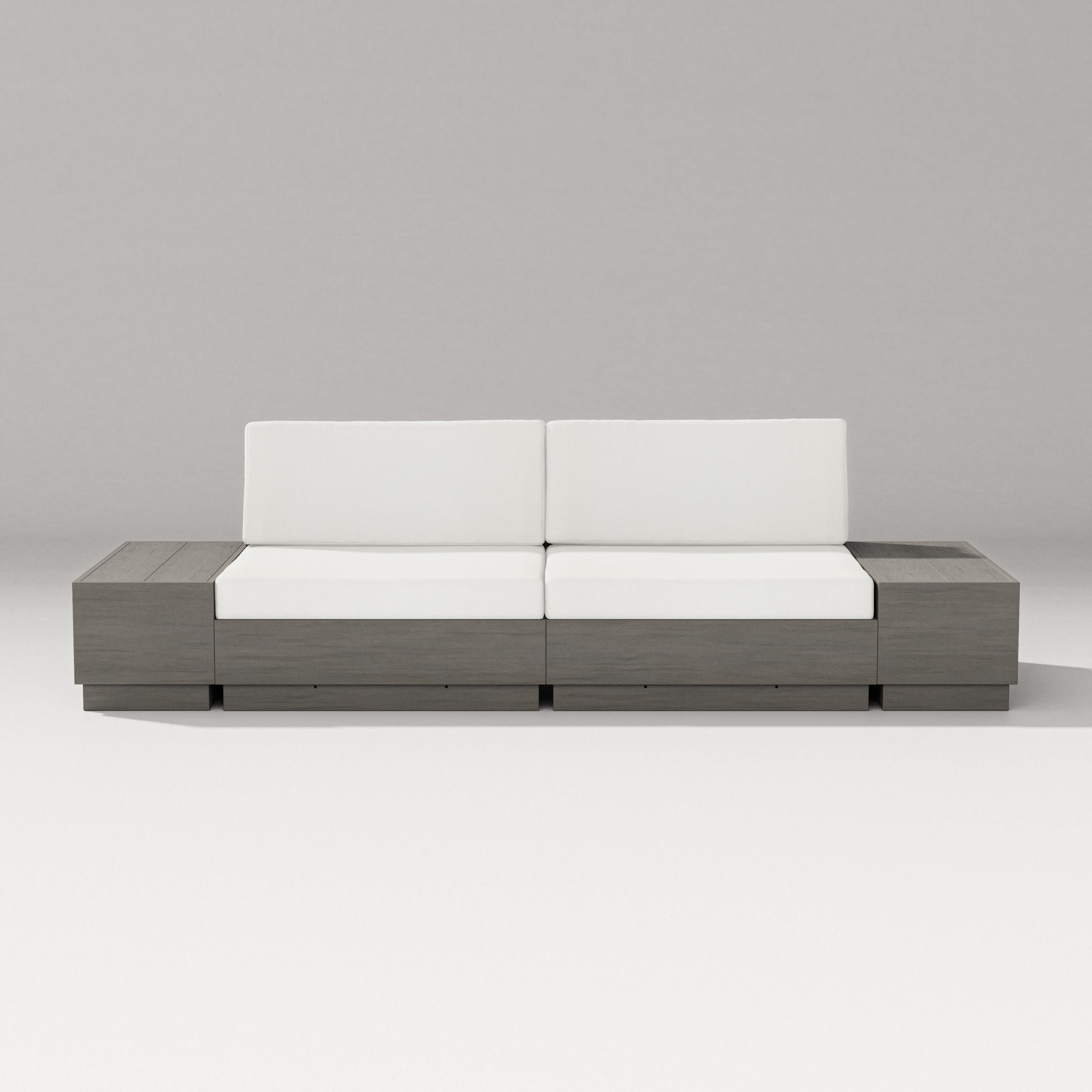 Elevate 4-Piece Loveseat Sectional in Driftwood / Natural Linen
