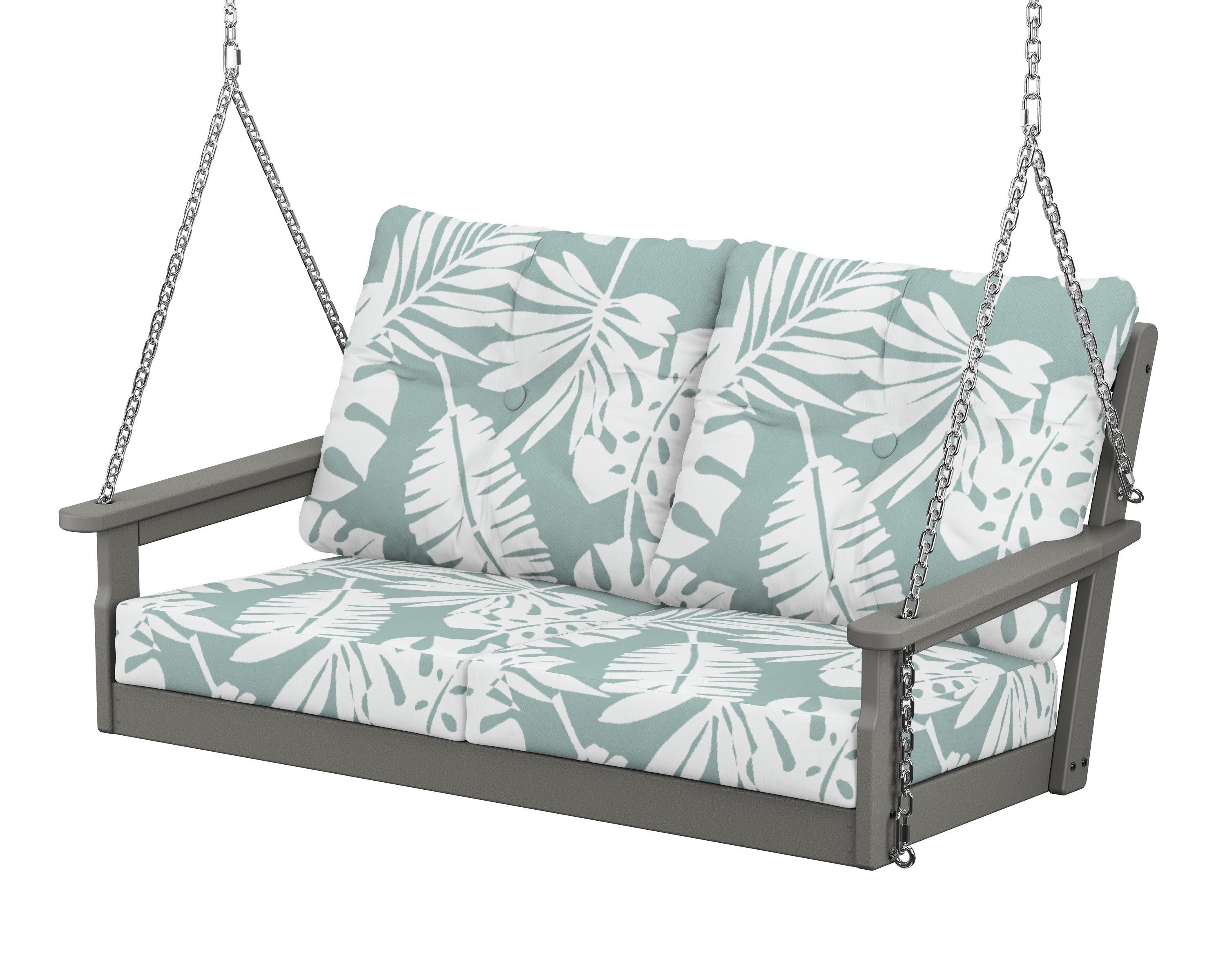 Vineyard Deep Seating Swing in Slate Grey / Leaf Glacier Spa
