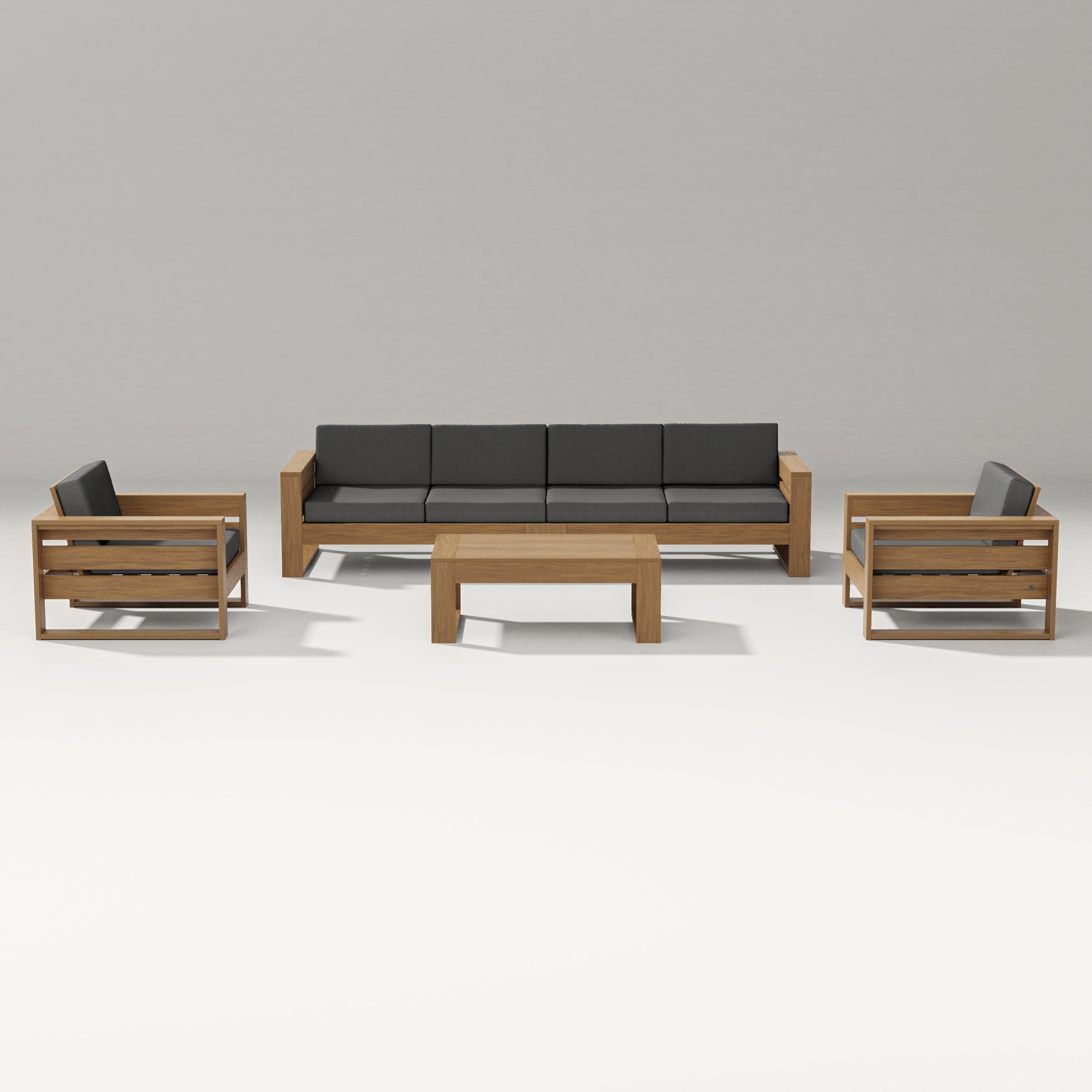 Latitude 5-Piece Lounge Sofa Set in Natural / Spectrum Carbon