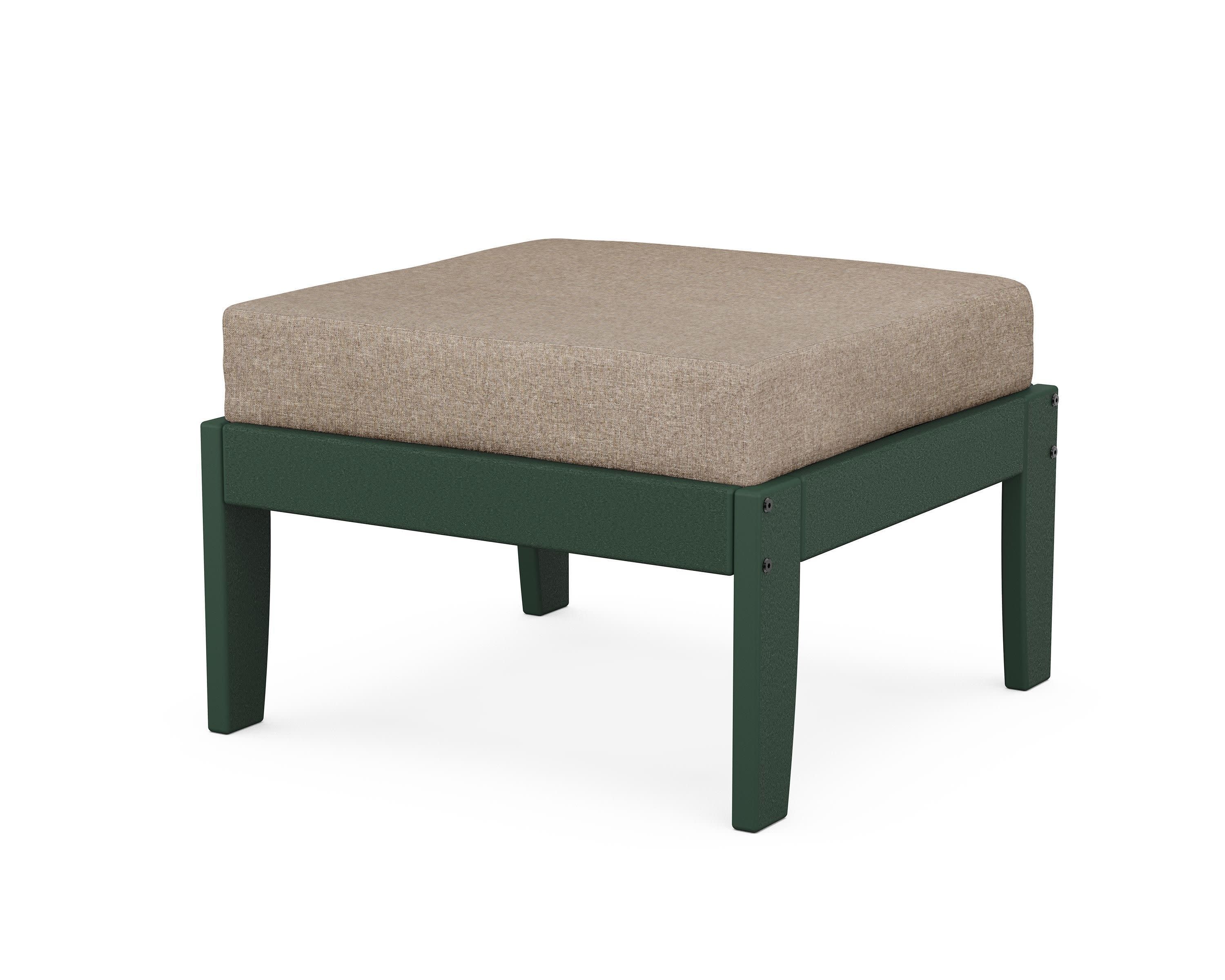 Modular Ottoman - Classic in Green / Spiced Burlap
