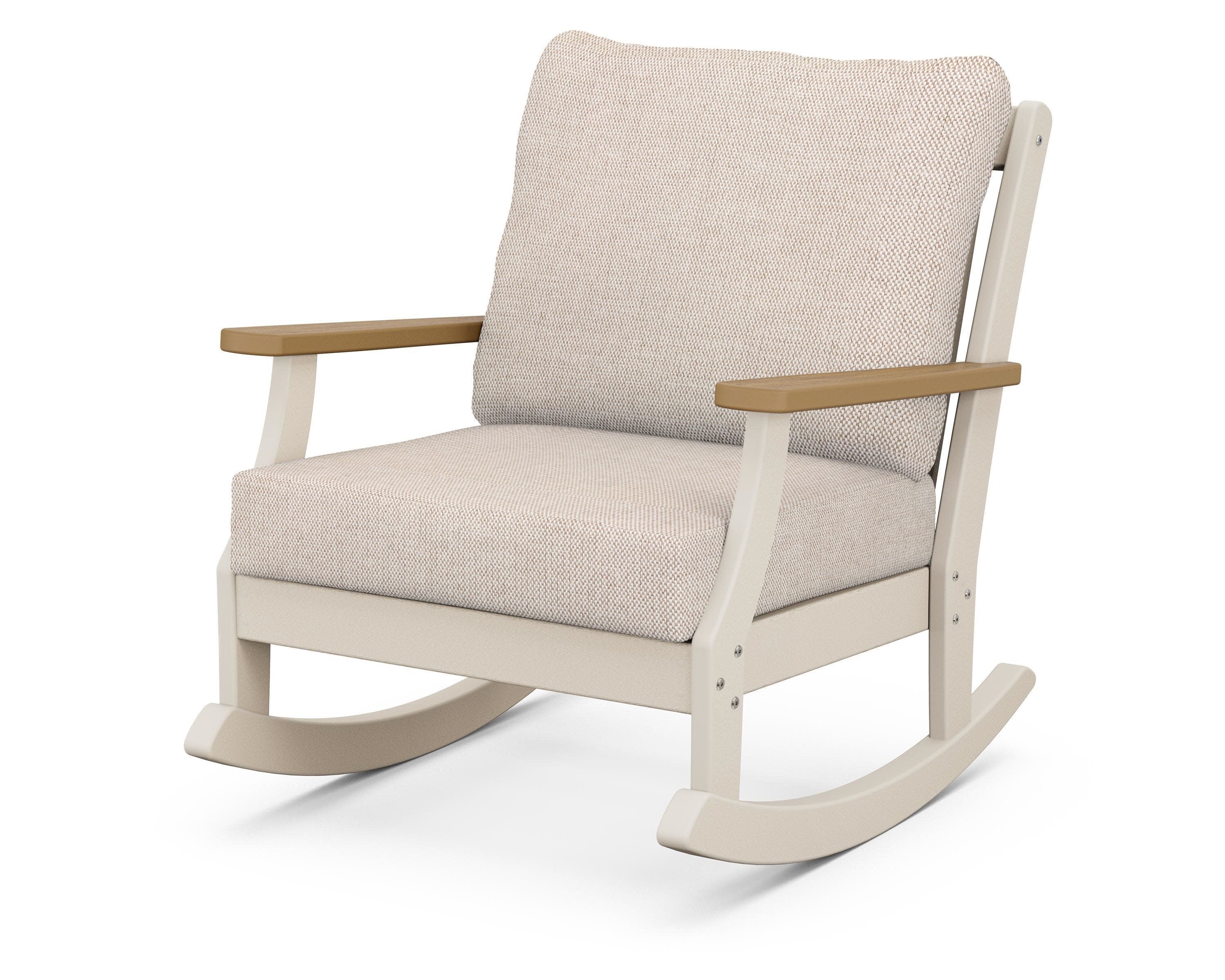 Braxton Deep Seating Rocking Chair in Sand / Natural / Blend Linen