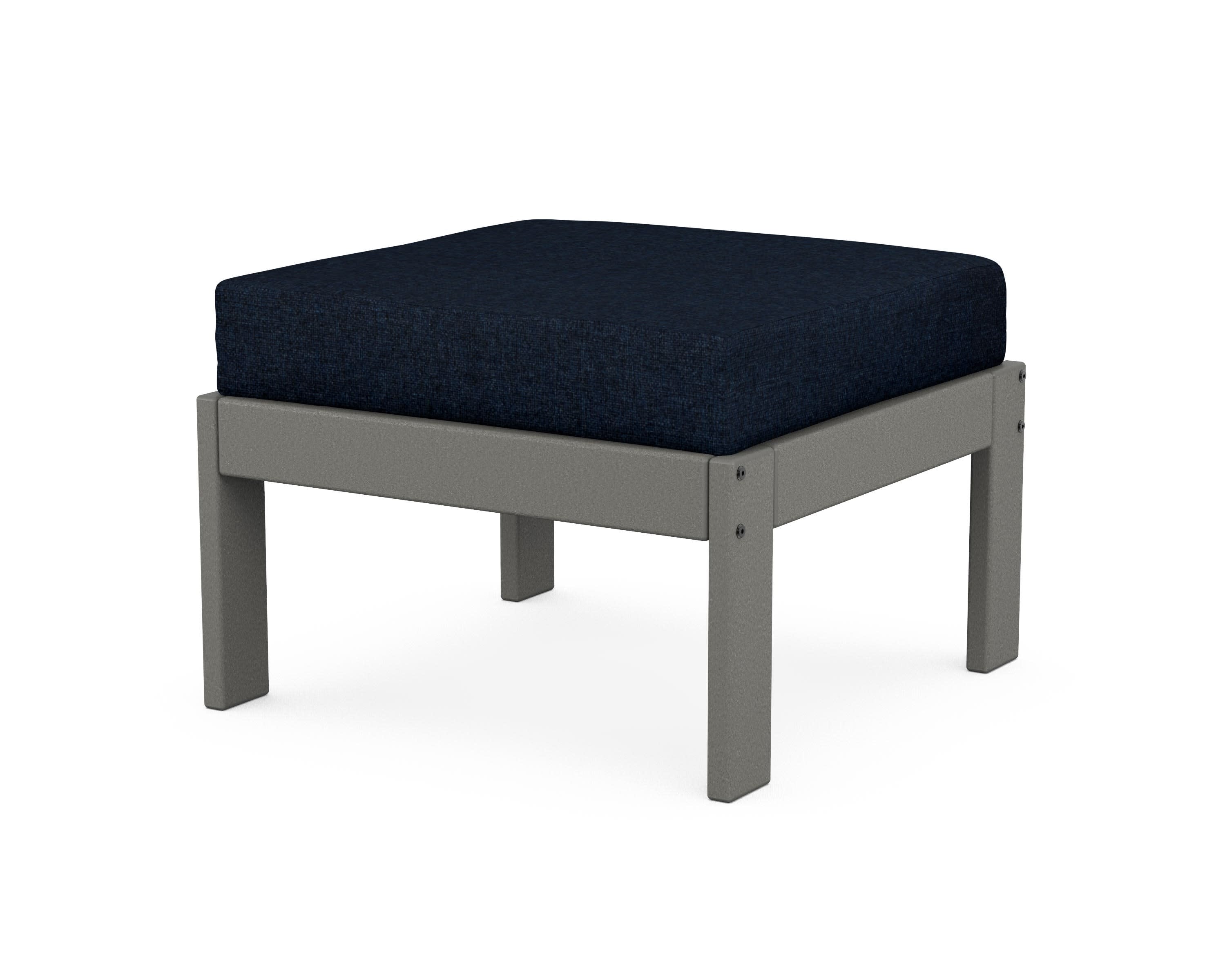 Vineyard Modular Ottoman in Slate Grey / Marine Indigo