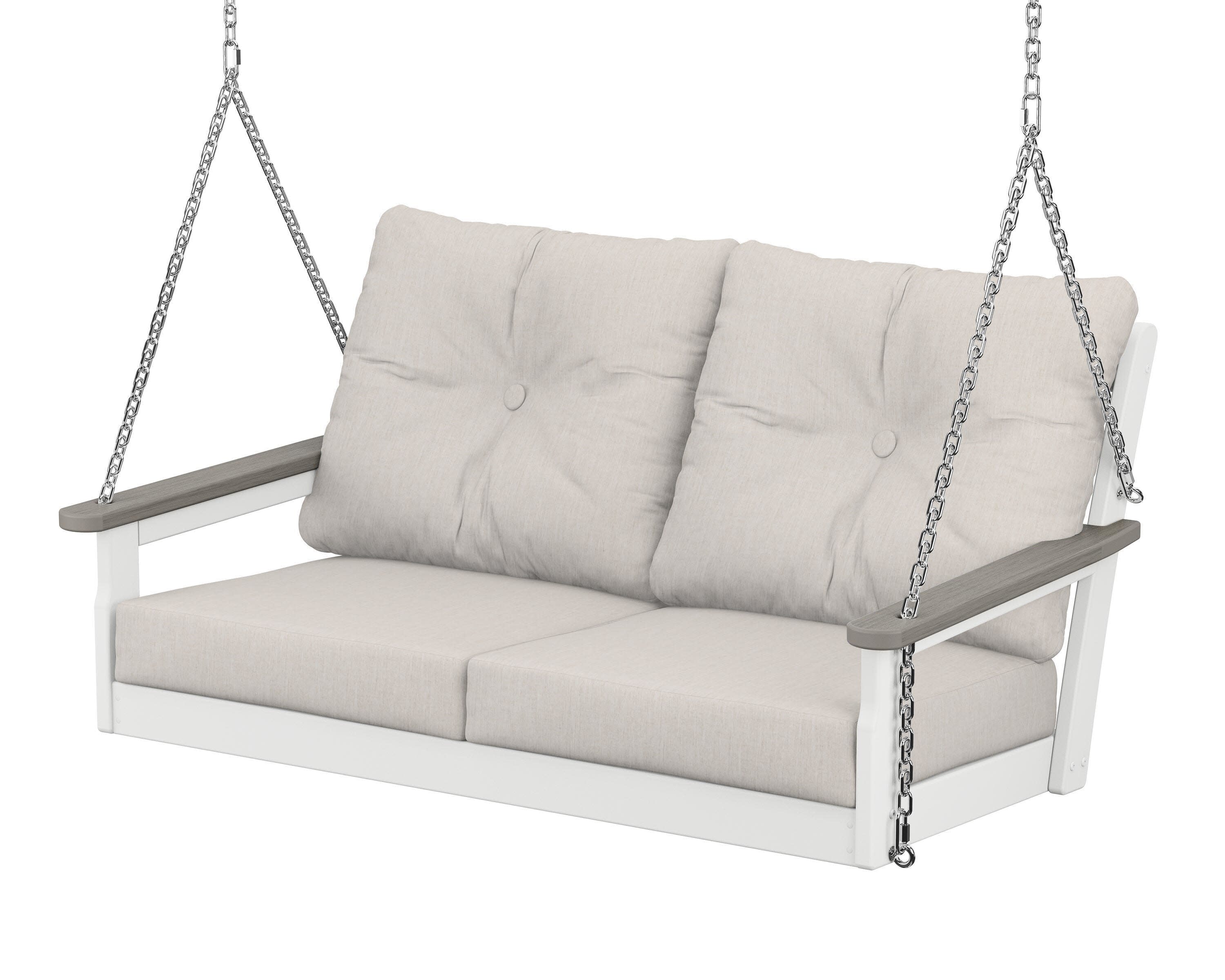 Vineyard Deep Seating Swing in White / Driftwood / Cast Ash