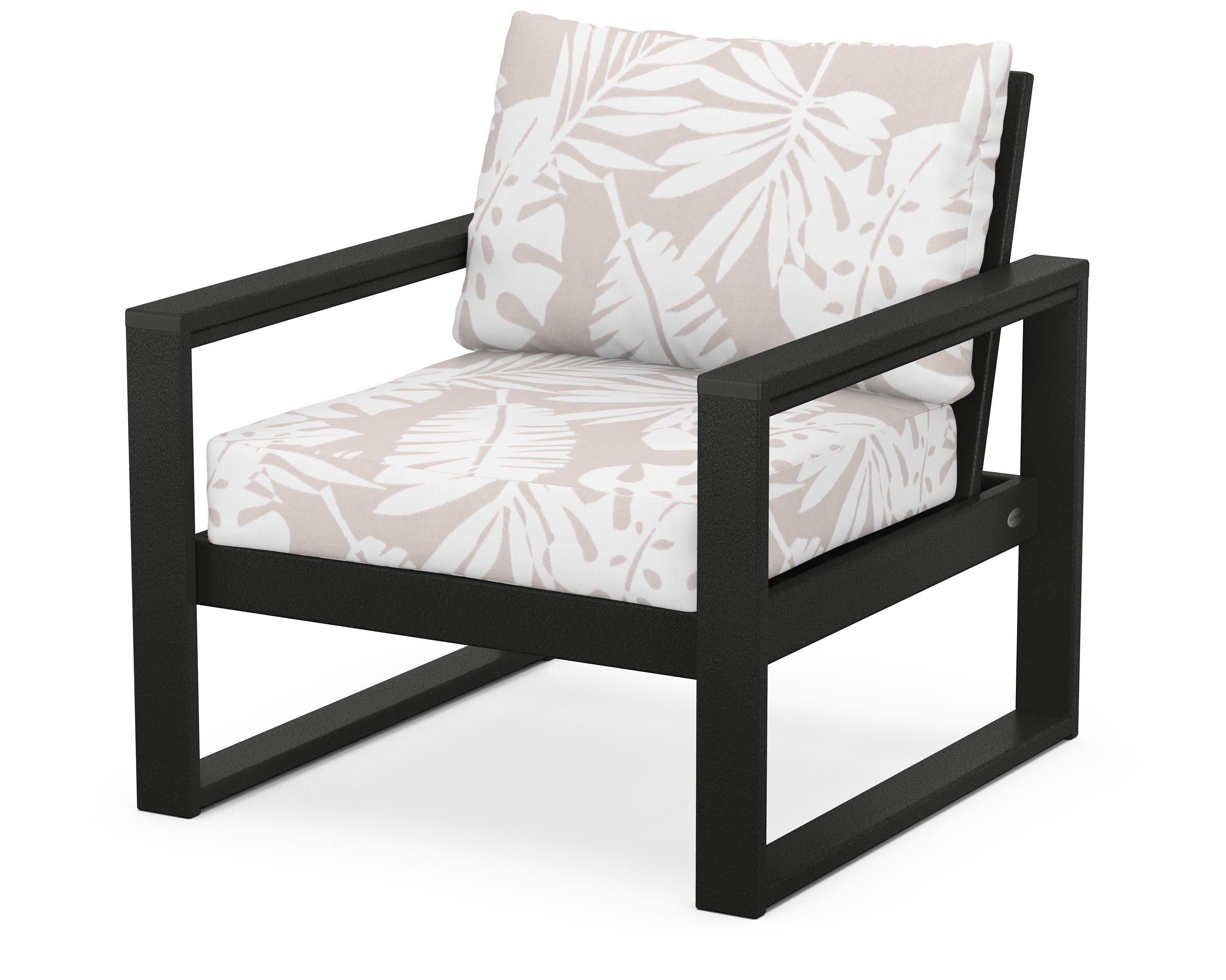 EDGE Club Chair in Black / Leaf Dune Burlap