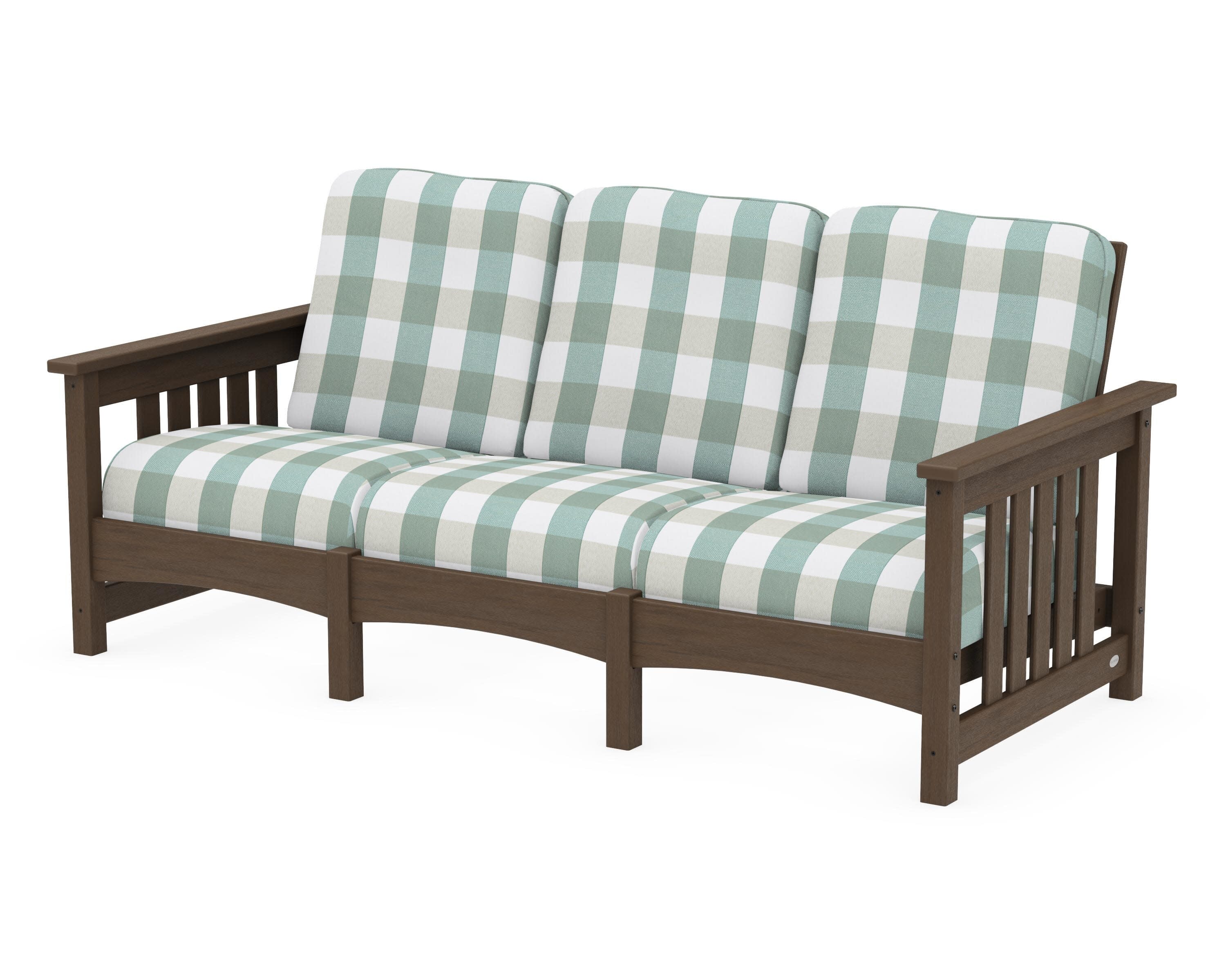 Club Mission Sofa in Kona / Buffalo Plaid Glacier Spa
