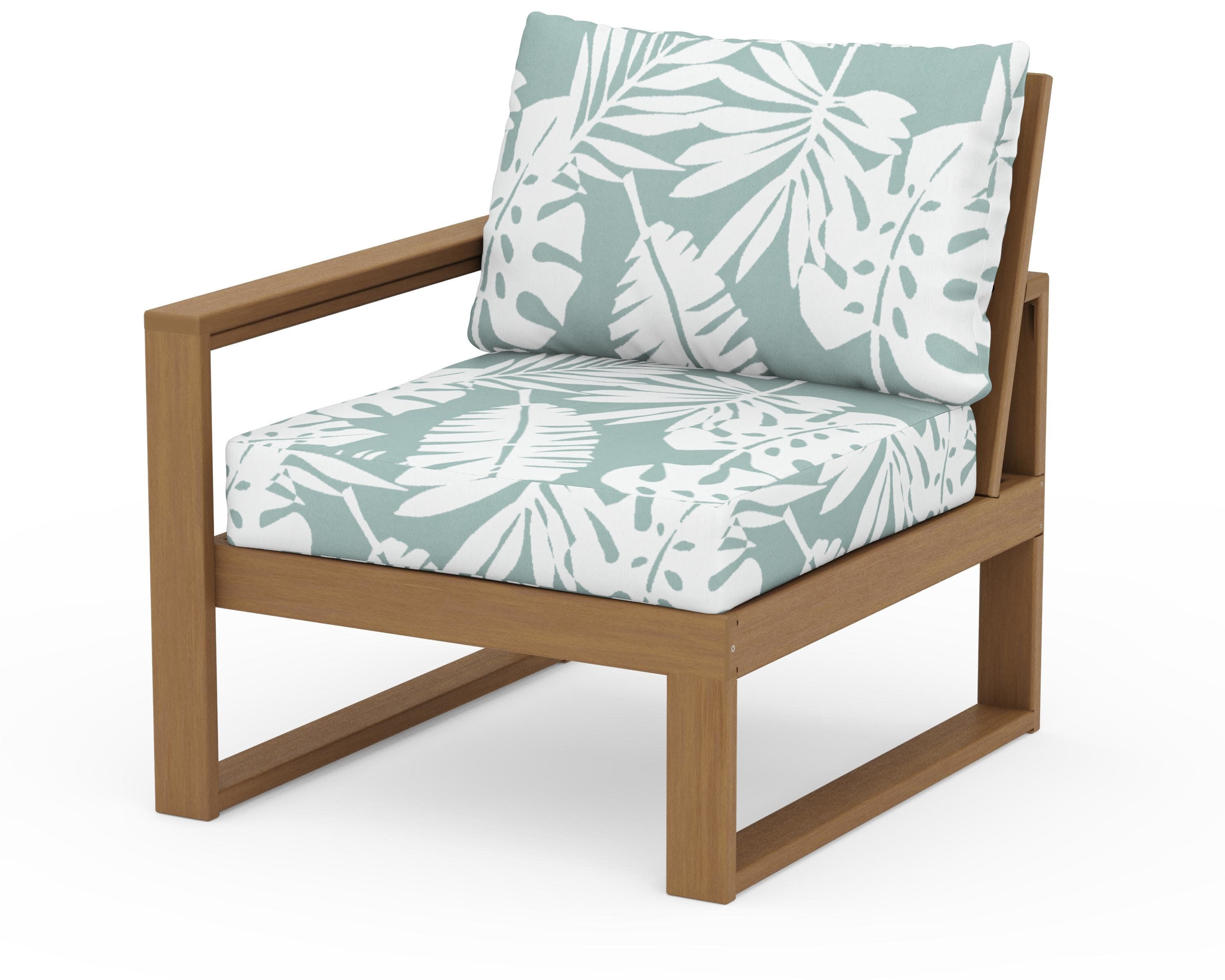 EDGE Modular Left Arm Chair in Natural / Leaf Glacier Spa