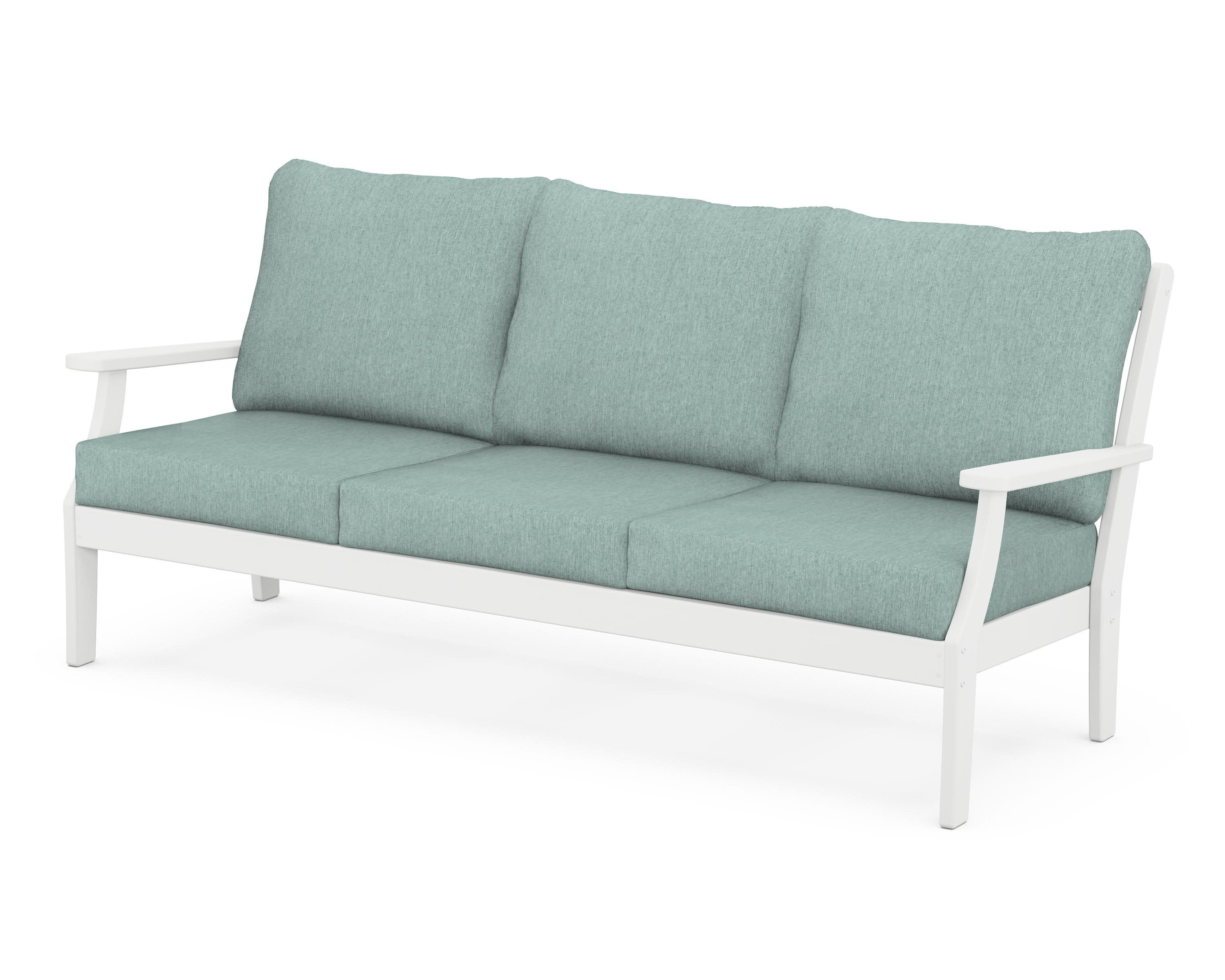 Braxton Deep Seating Sofa in White / Glacier Spa