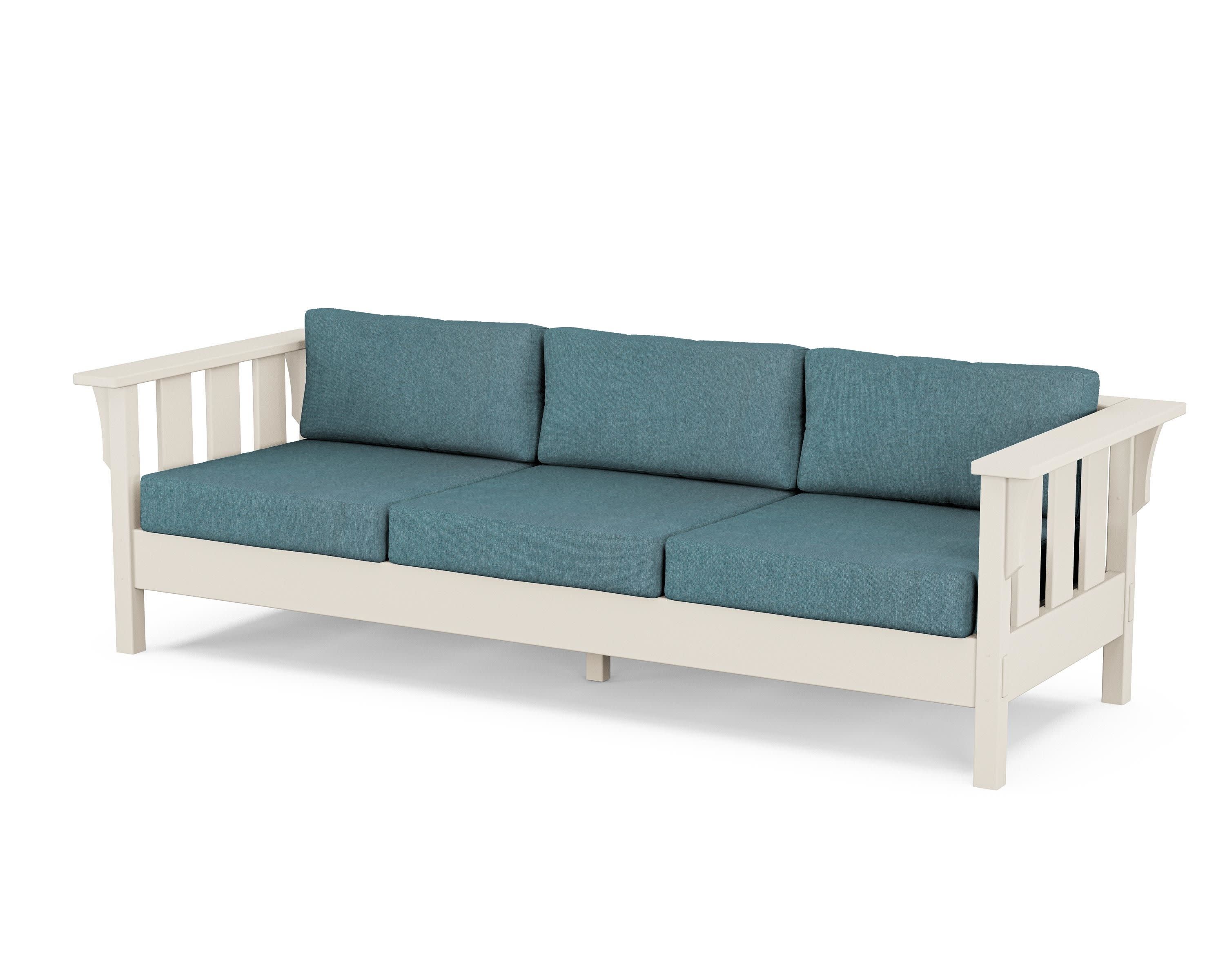 Acadia Deep Seating Sofa in Sand / Ocean Teal