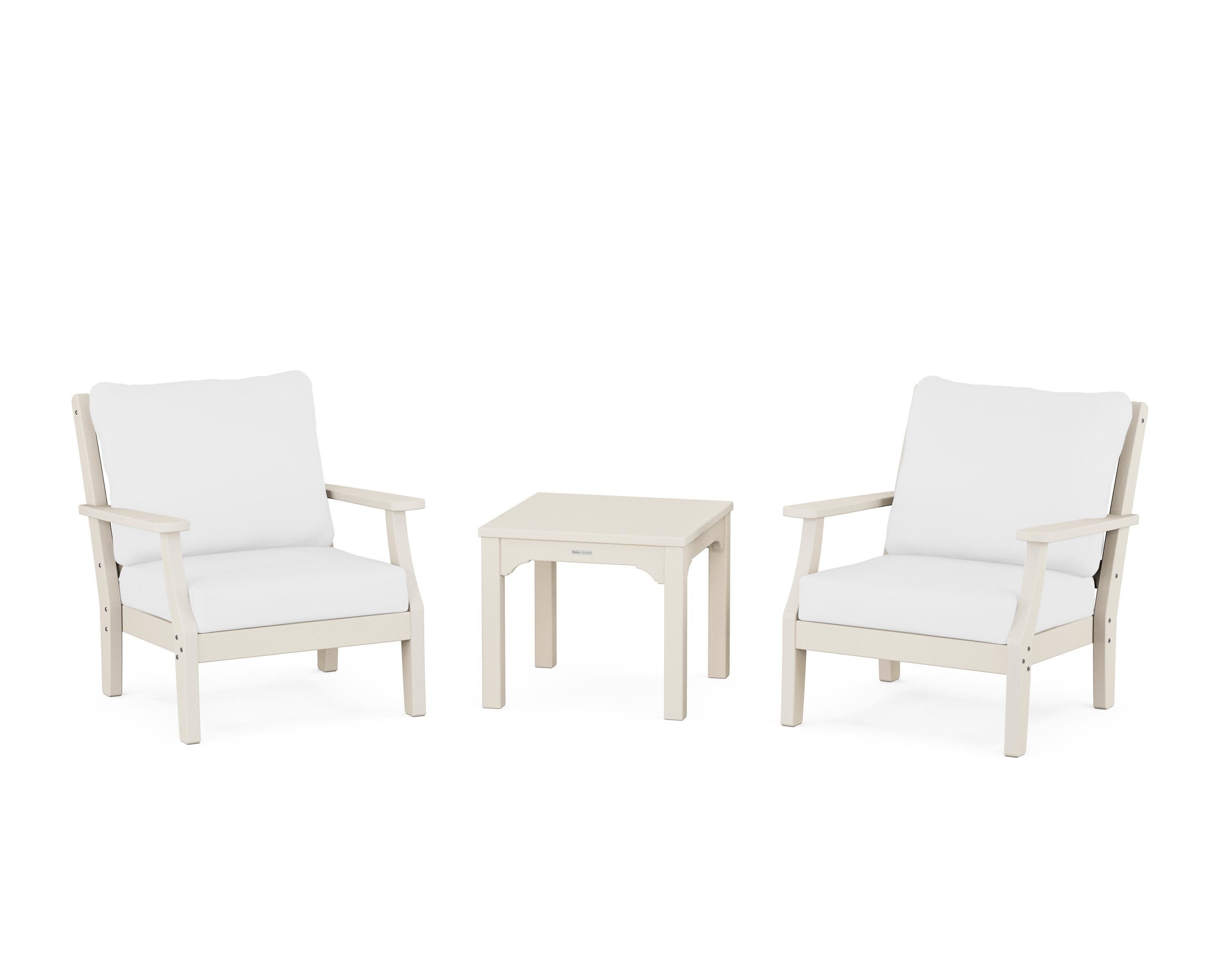 Chinoiserie 3-Piece Deep Seating Set in Sand / Natural