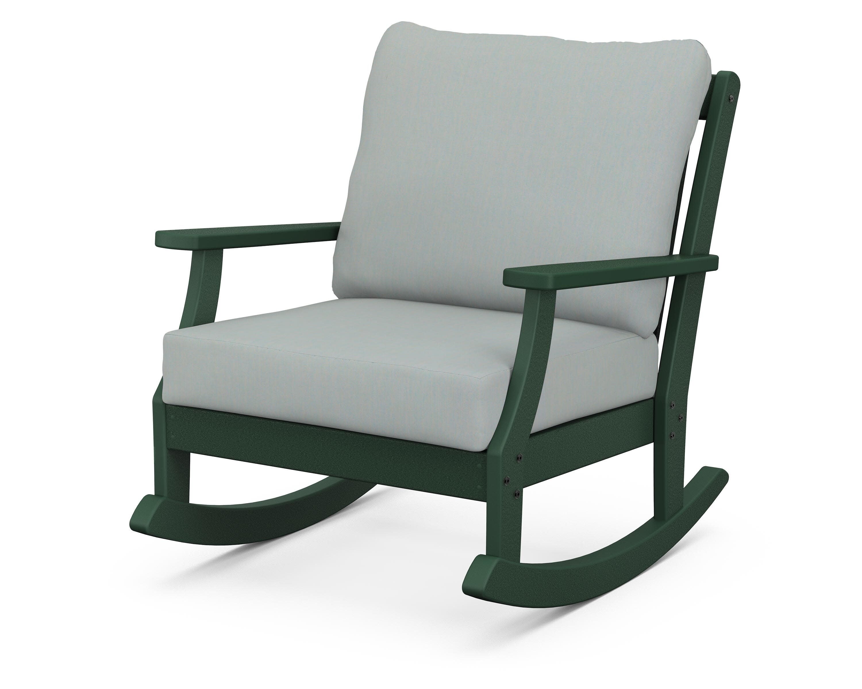Braxton Deep Seating Rocking Chair in Green / Spa