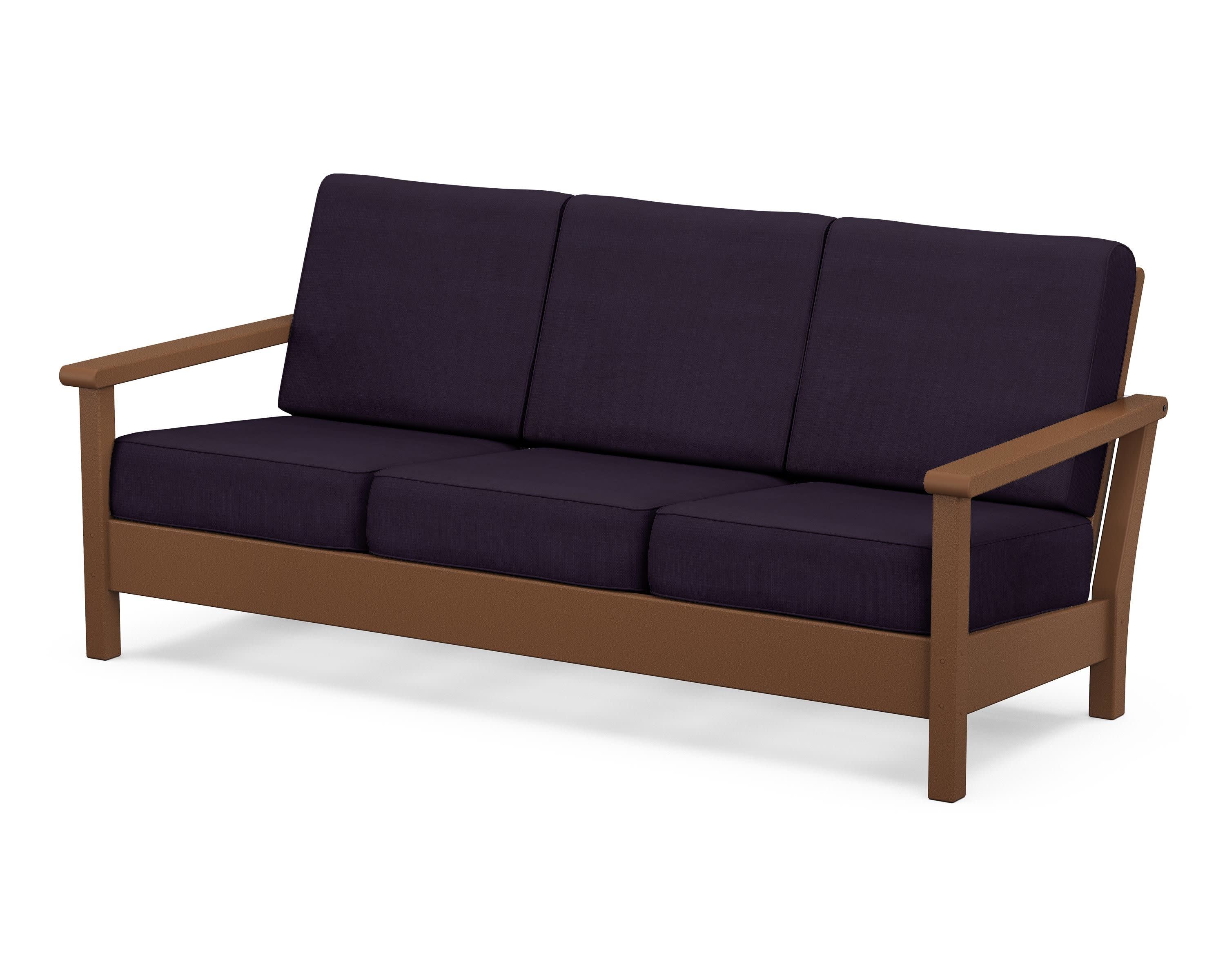 Harbour Deep Seating Sofa in Teak / Navy Linen