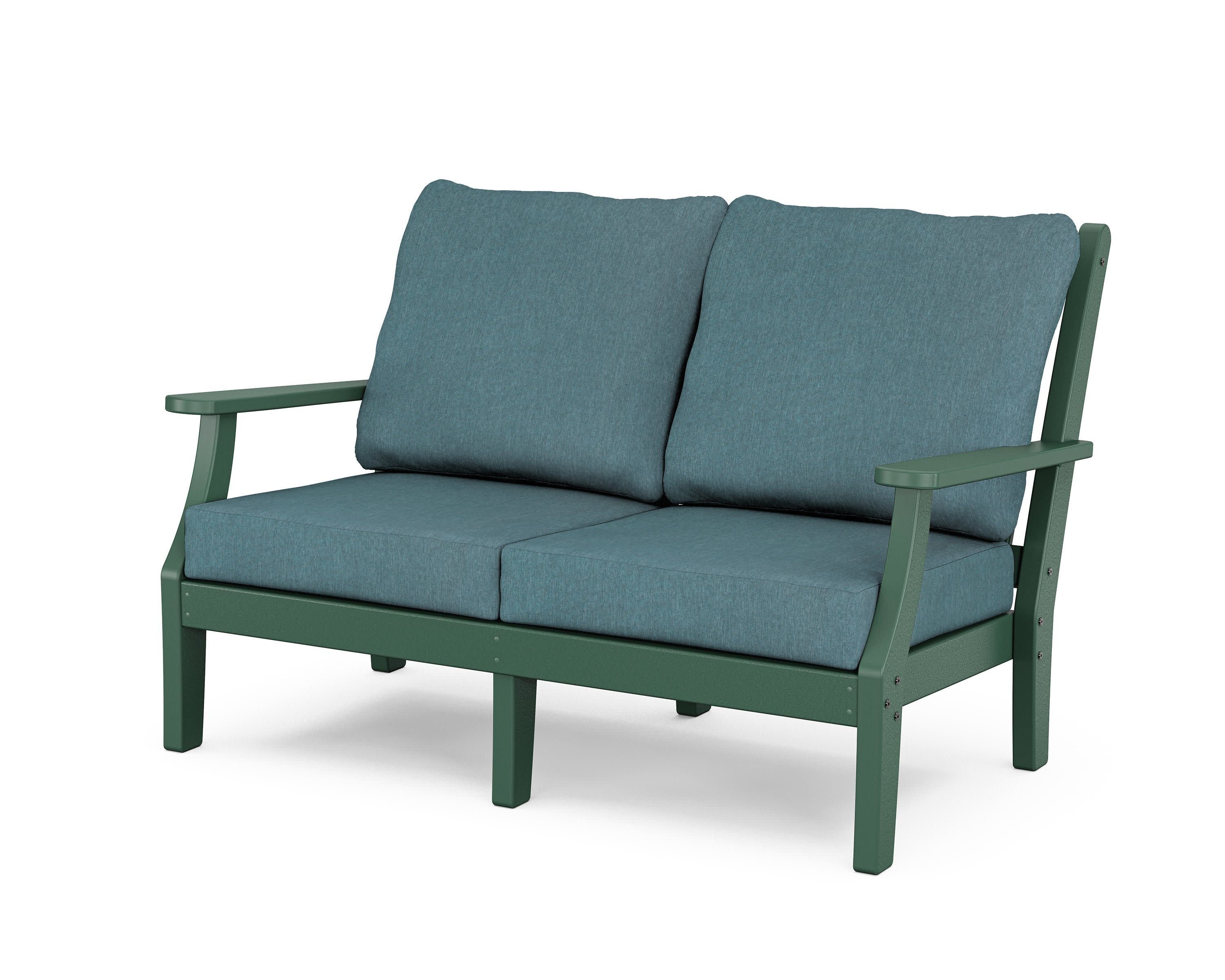 Wovendale Deep Seating Loveseat in Green / Ocean Teal
