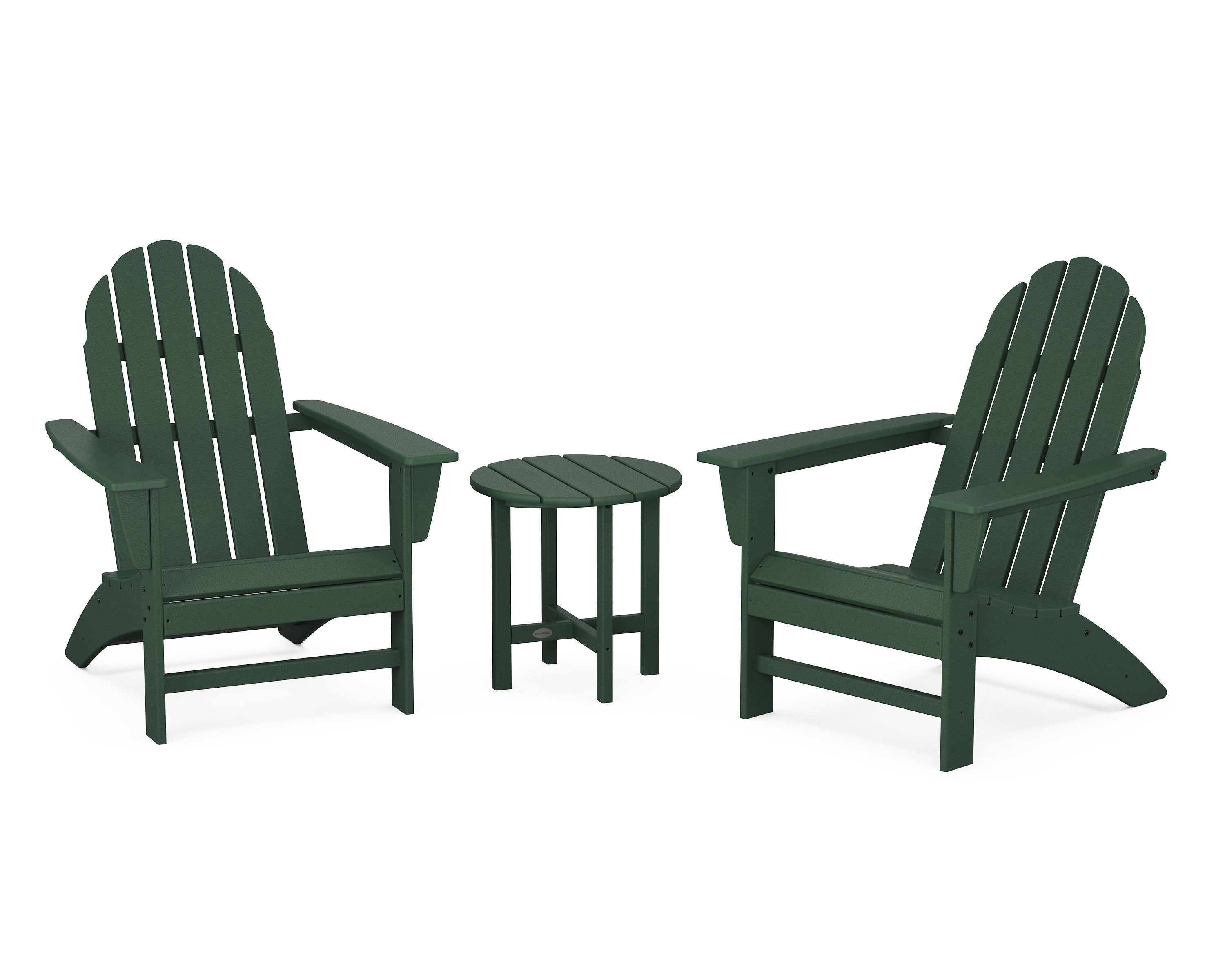 Vineyard 3-Piece Adirondack Set in Green