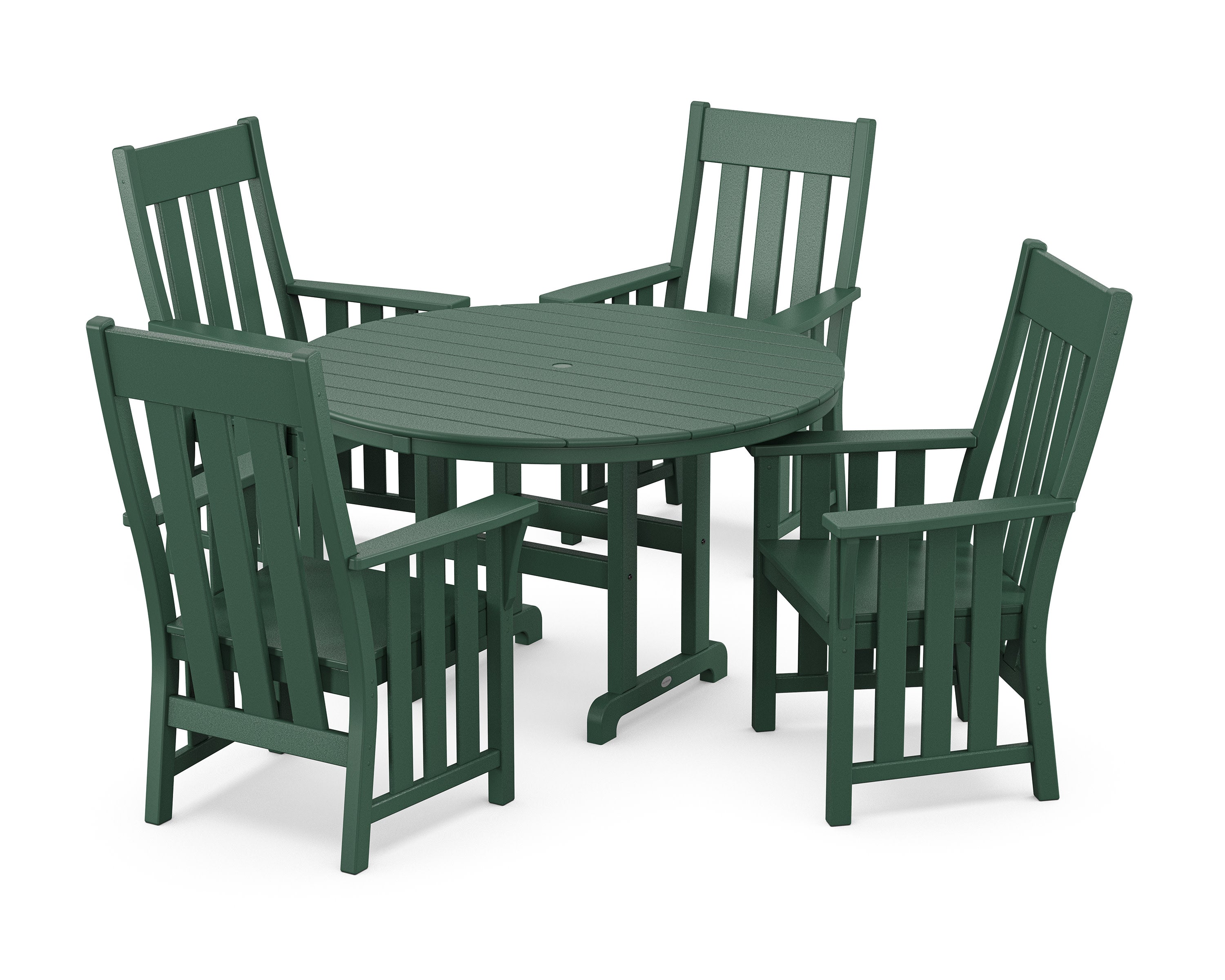 Acadia 5-Piece Round Farmhouse Dining Set in Green