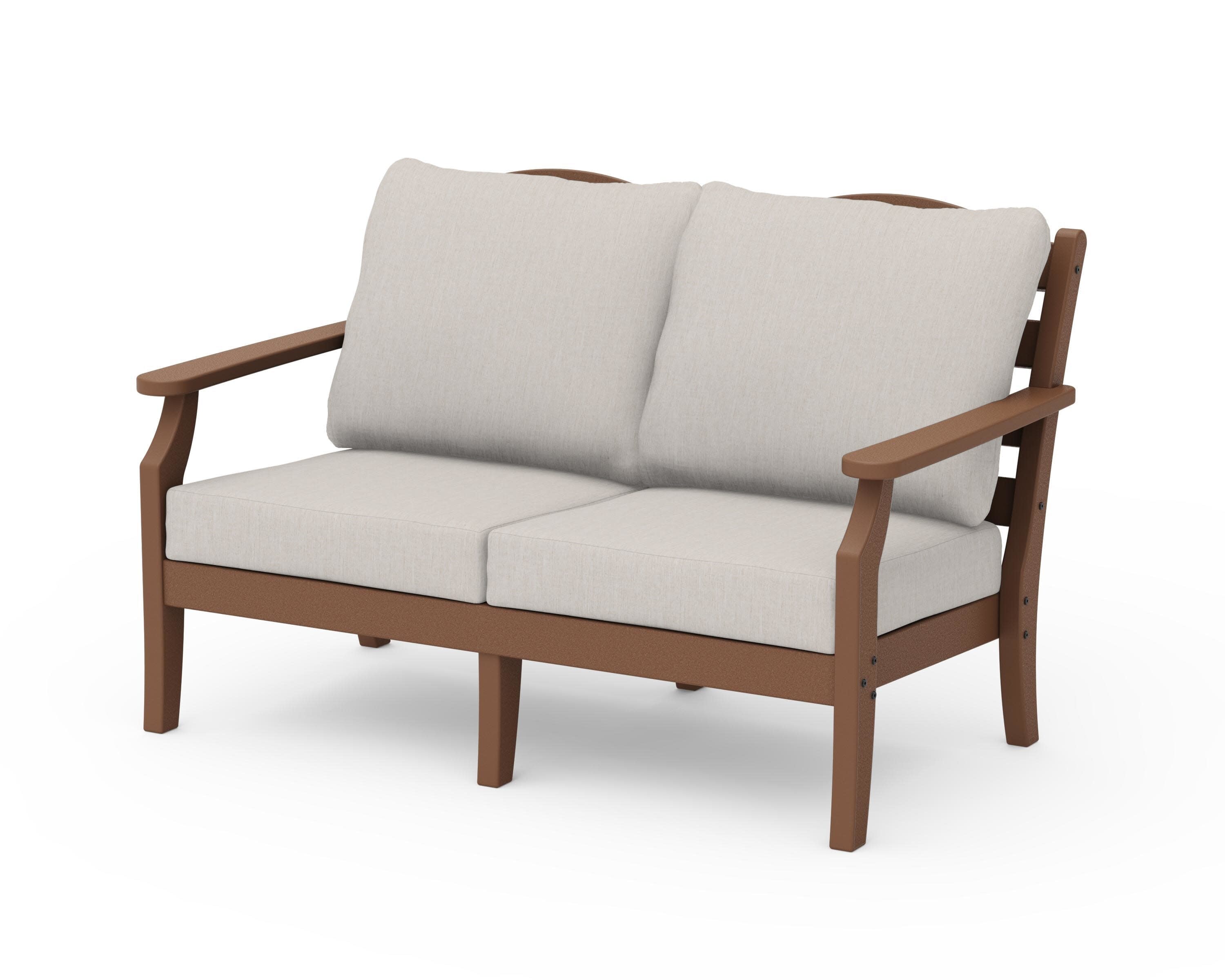Savannah Deep Seating Loveseat in Teak / Cast Ash