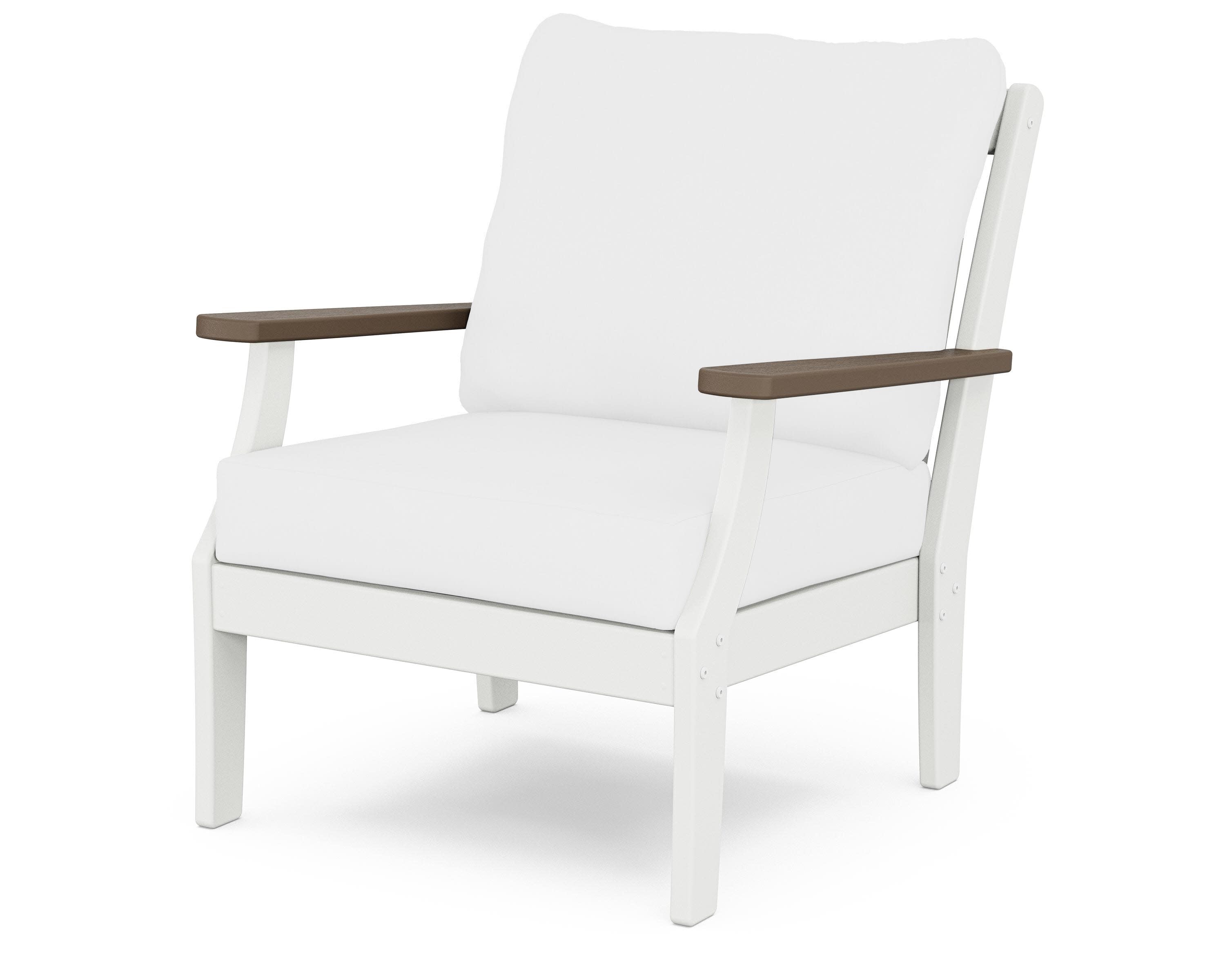 Braxton Deep Seating Chair in White / Kona / Natural