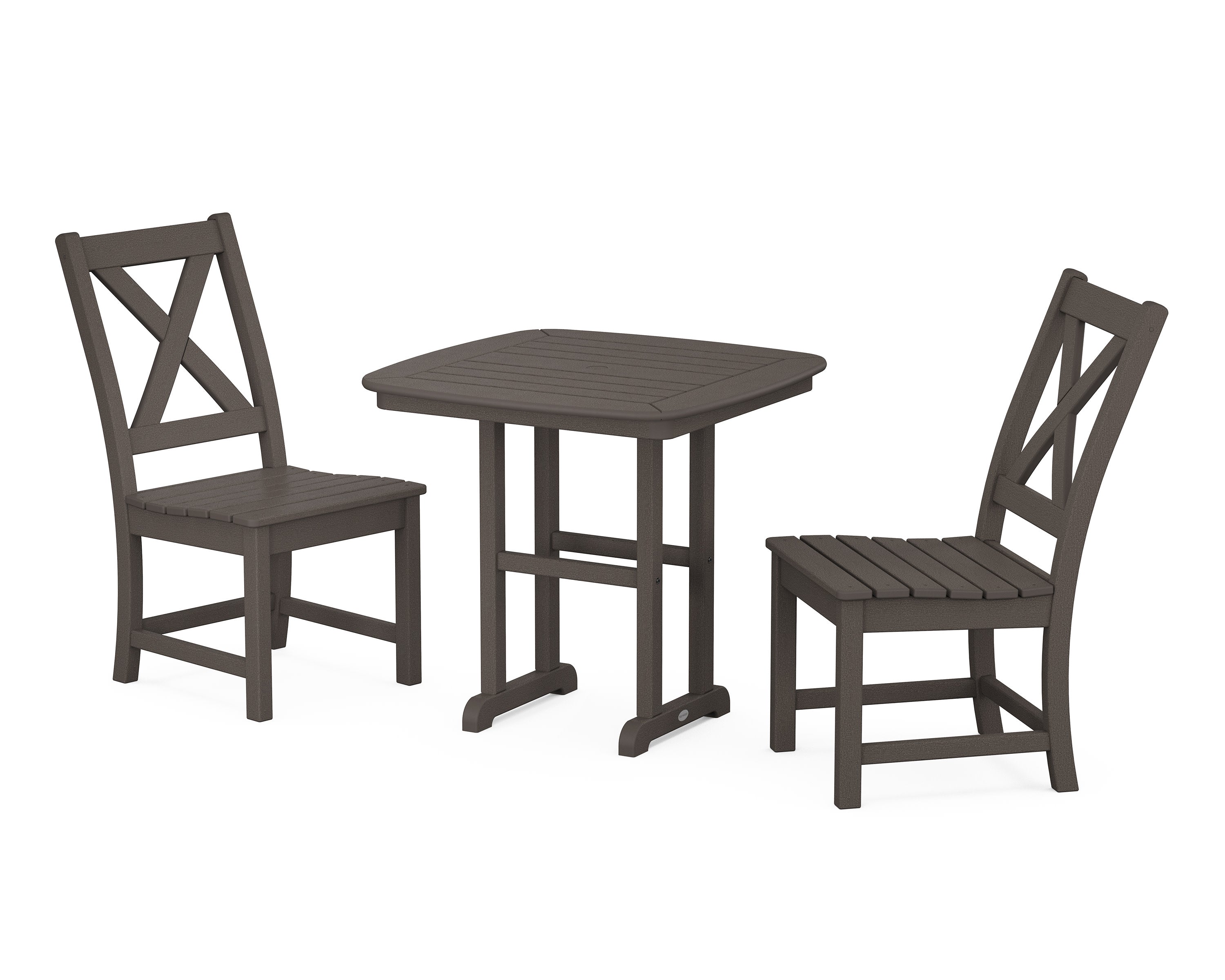 Braxton Side Chair 3-Piece Dining Set in Vintage Coffee