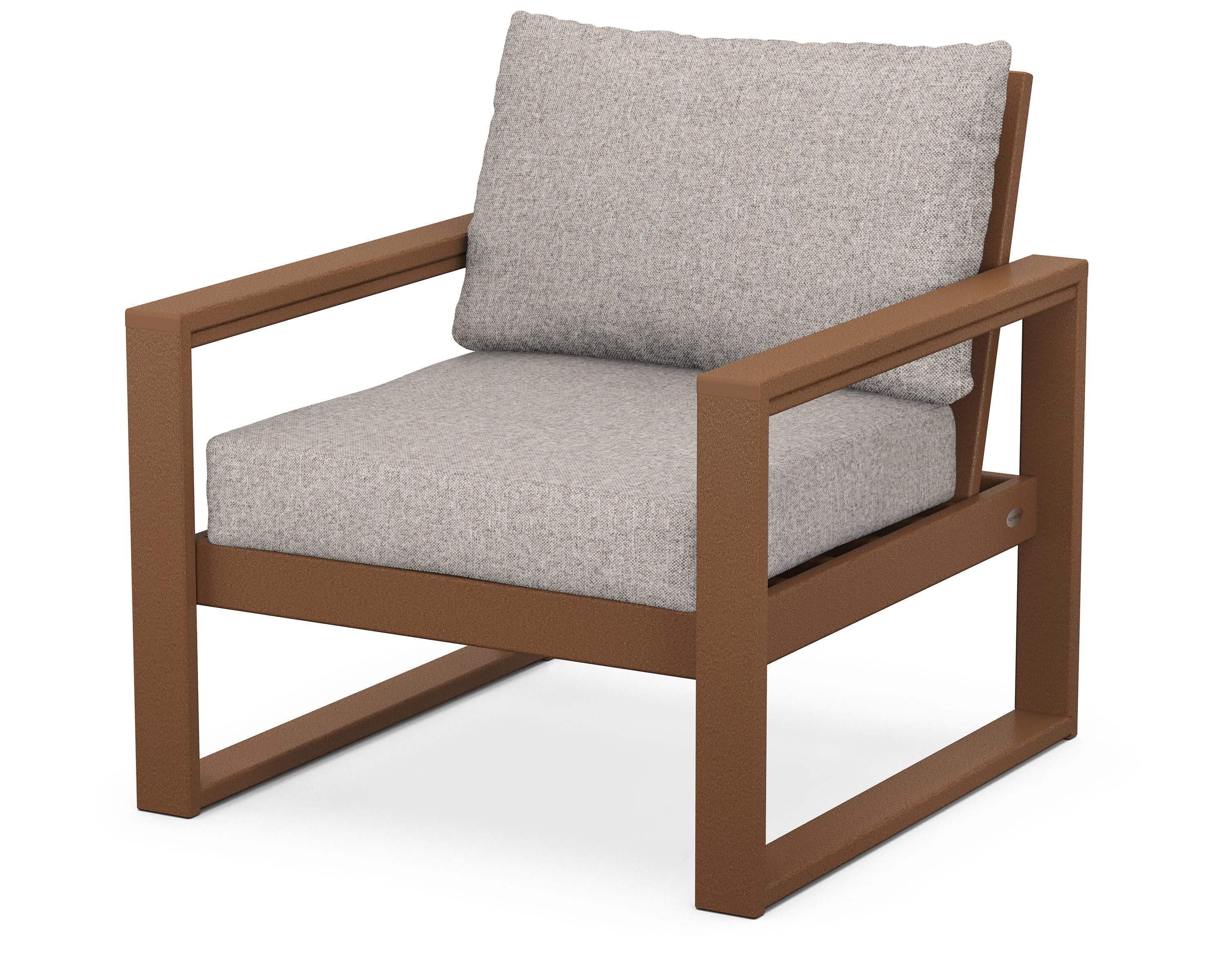 EDGE Club Chair in Teak / Weathered Tweed