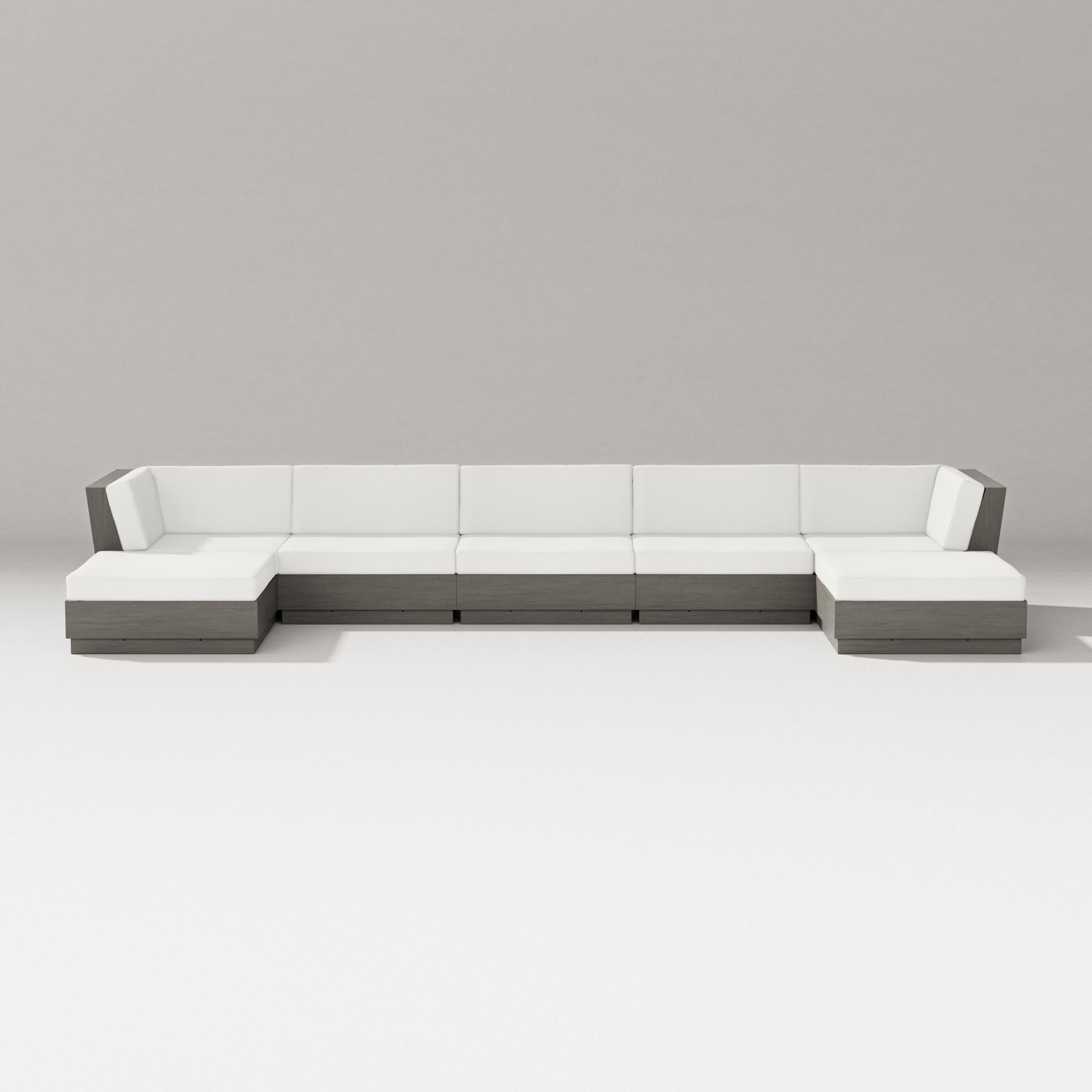 Elevate 7-Piece Double Chaise Sectional in Driftwood / Natural Linen