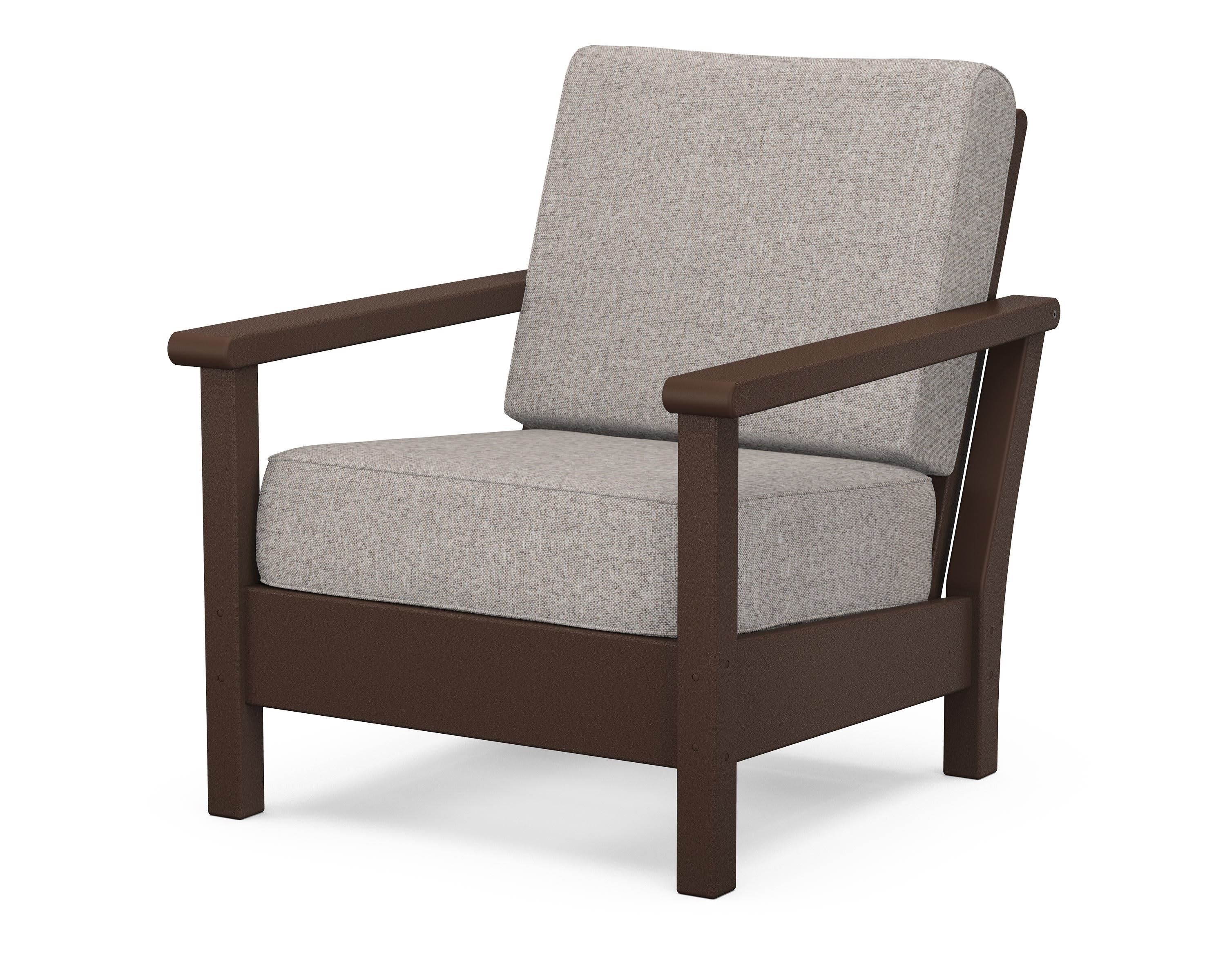 Harbour Deep Seating Chair in Mahogany / Weathered Tweed