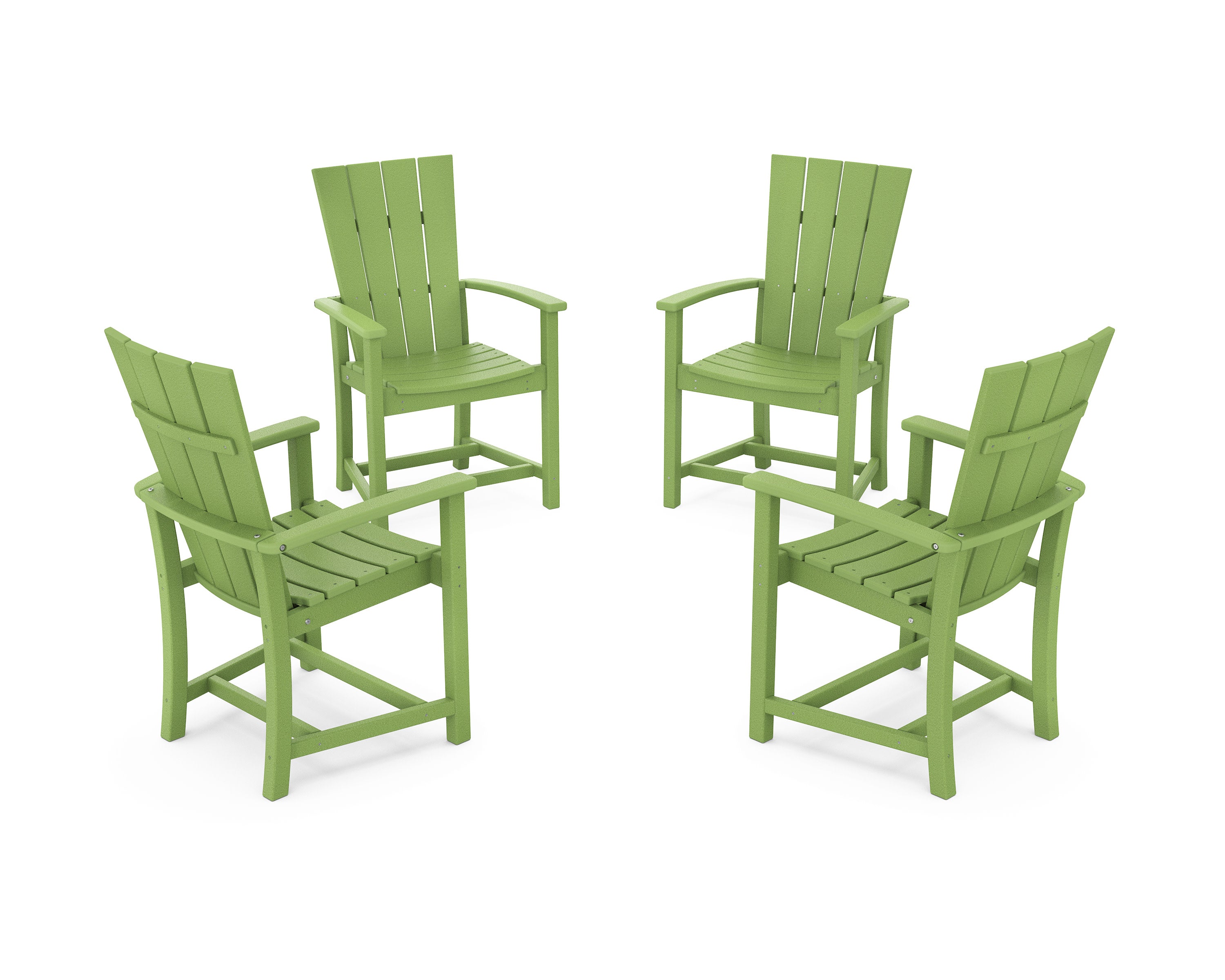 Quattro 4-Piece Upright Adirondack Conversation Set in Lime