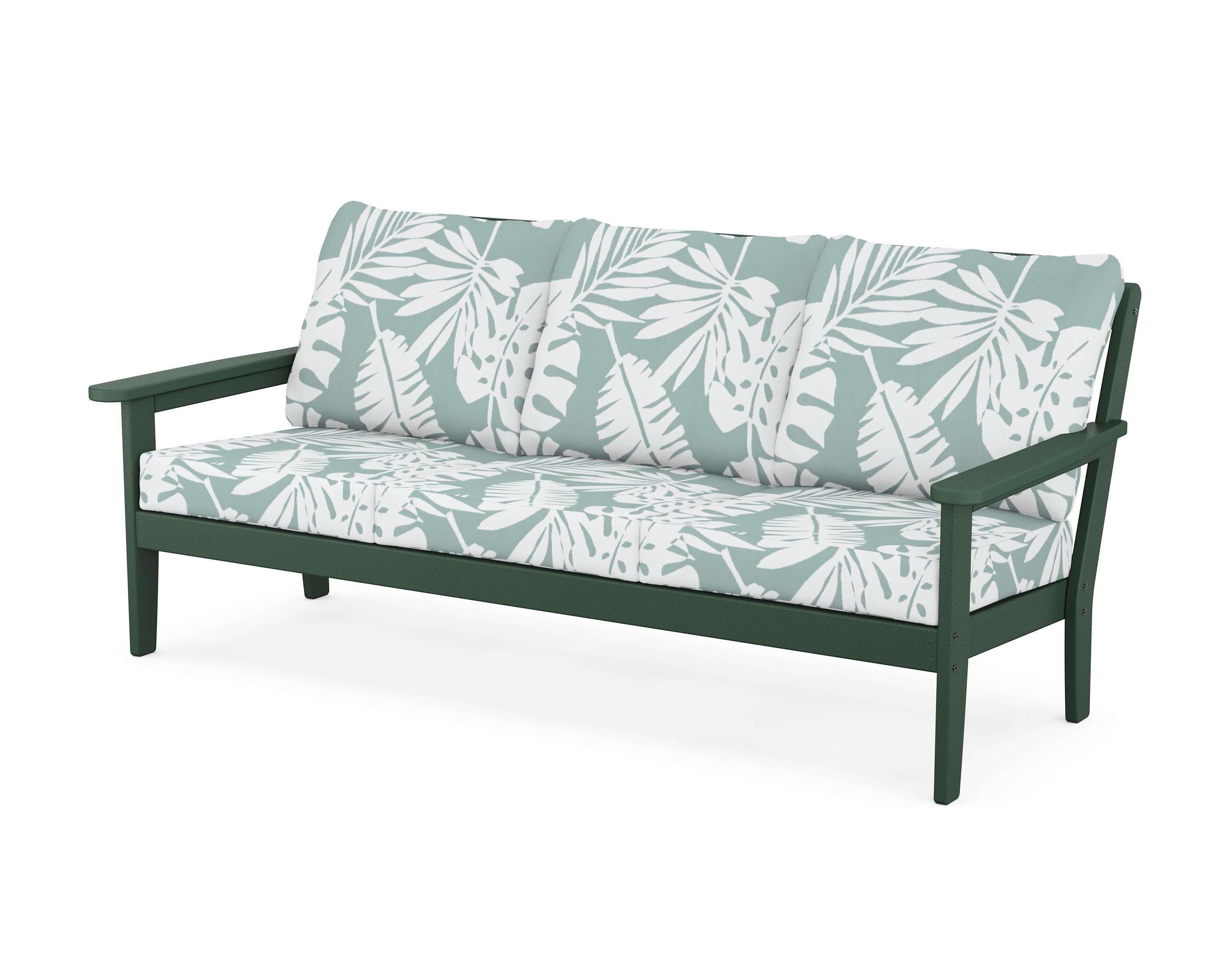 Cottage Deep Seating Sofa in Green / Leaf Glacier Spa
