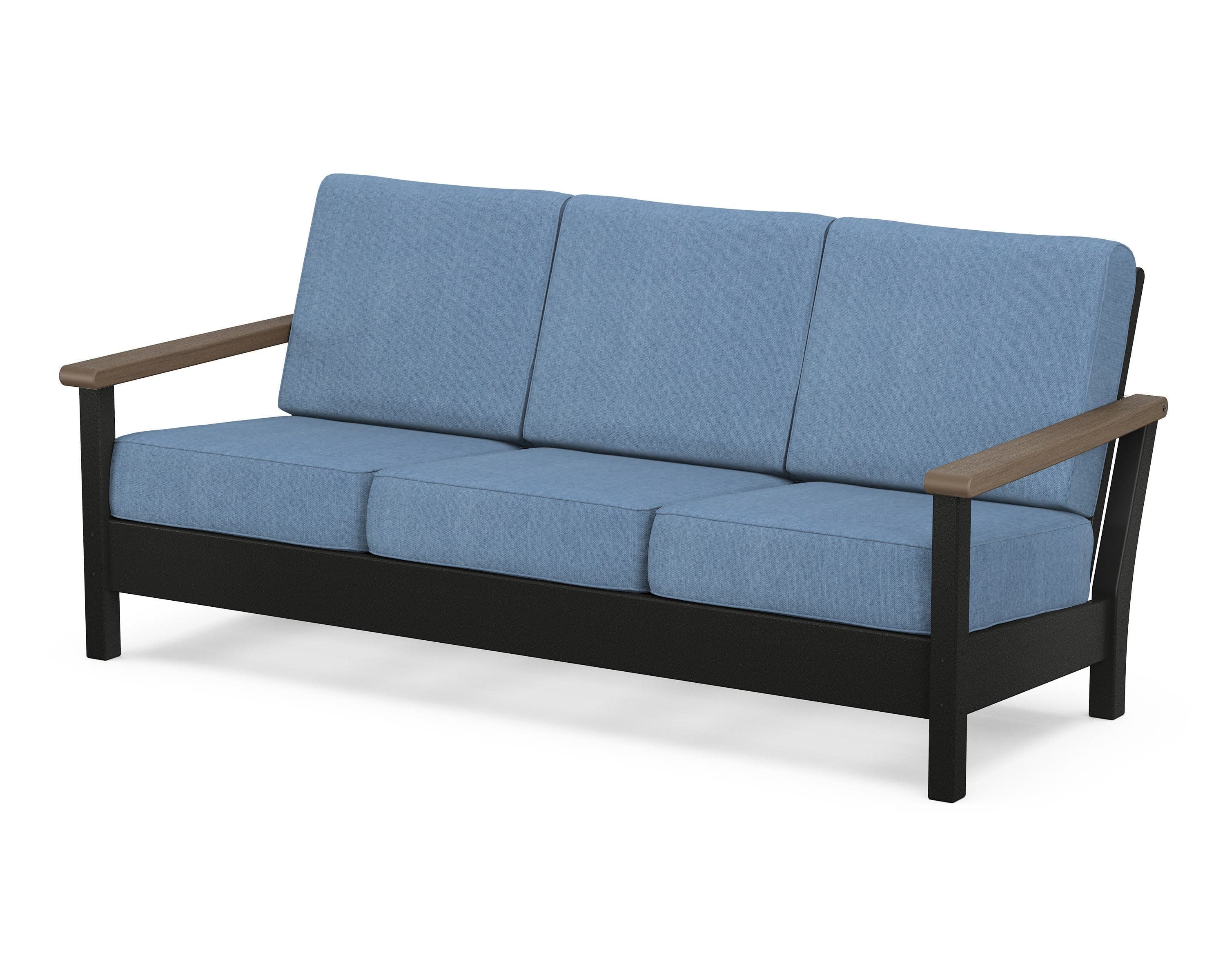 Harbour Deep Seating Sofa in Black / Kona / Sky Blue