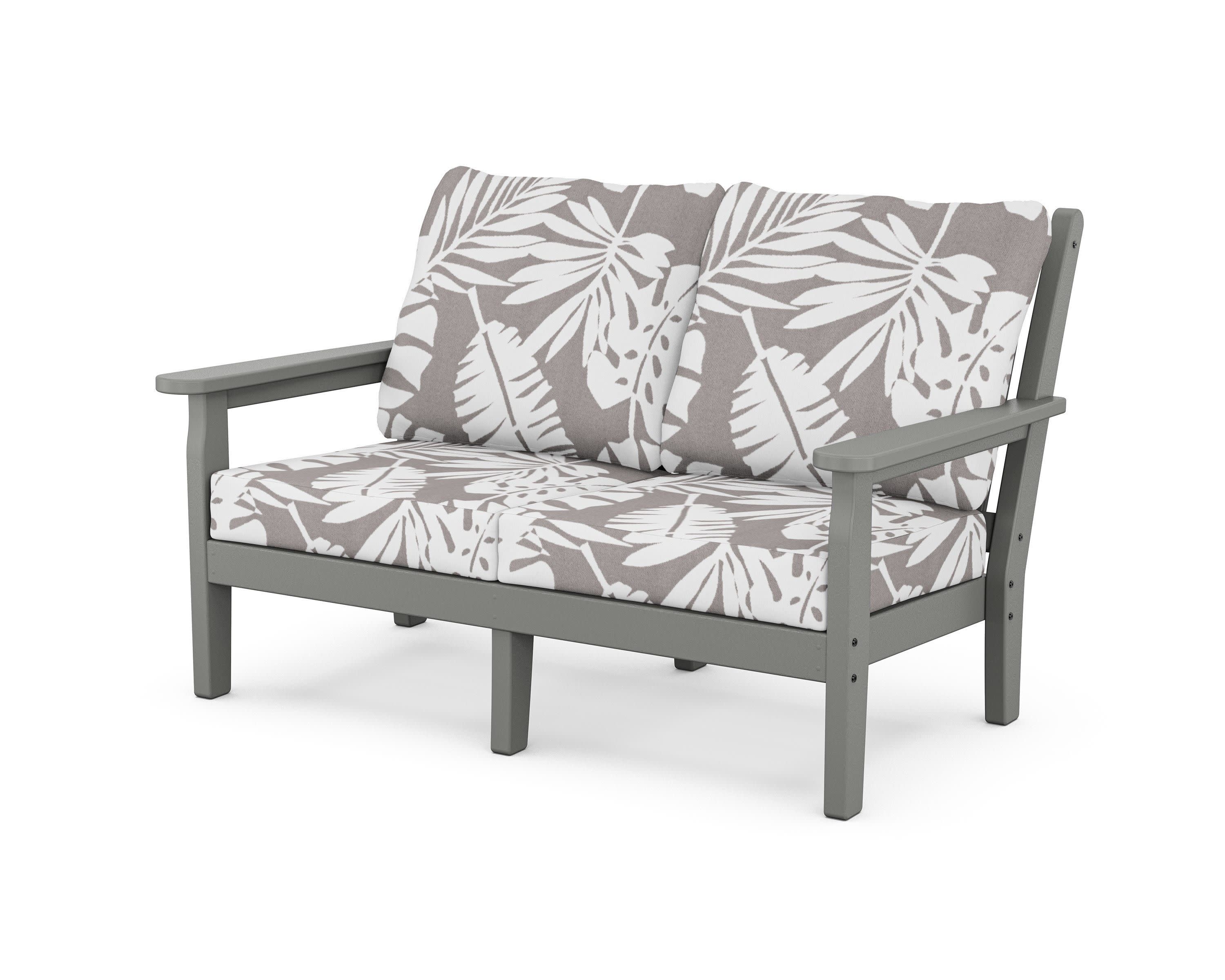 Chippendale Deep Seating Loveseat in Slate Grey / Leaf Grey Mist