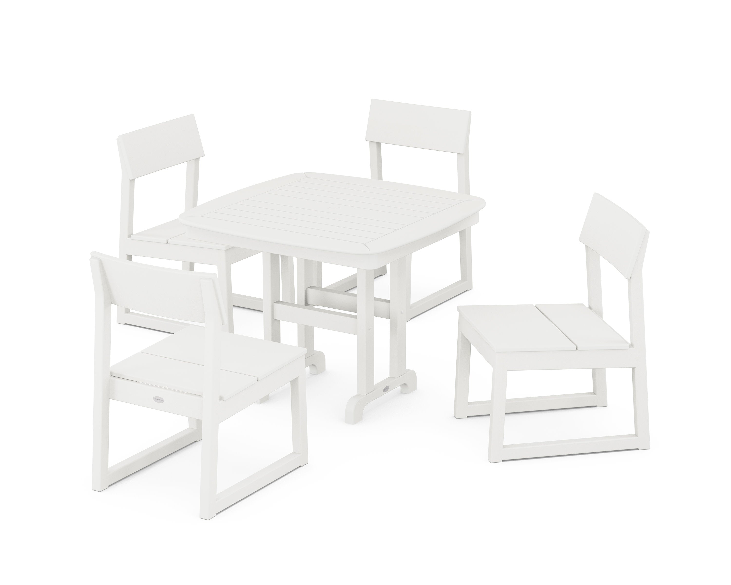 EDGE Side Chair 5-Piece Dining Set in Vintage White