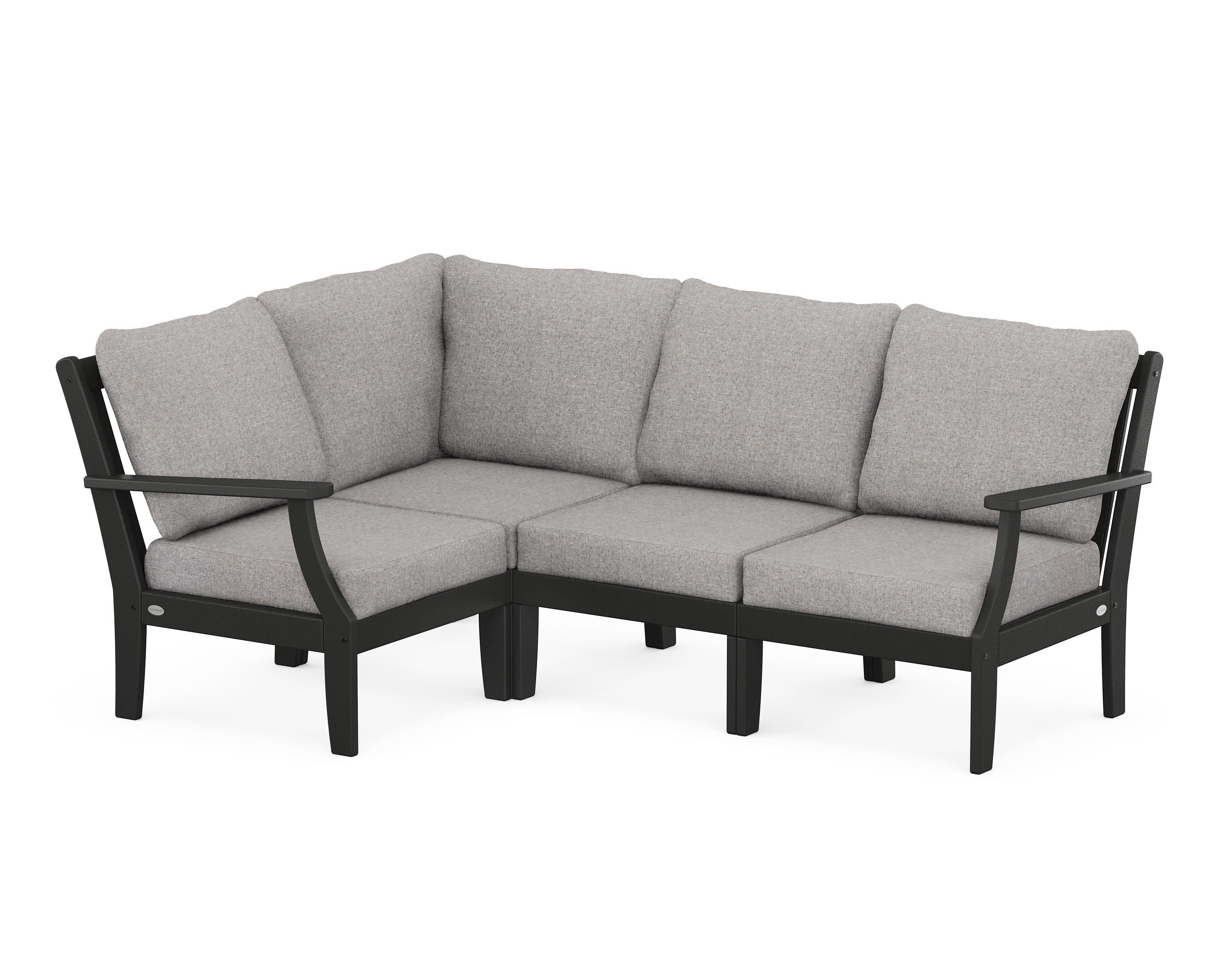 Braxton Modular 4-Piece Deep Seating Set in Black / Grey Mist