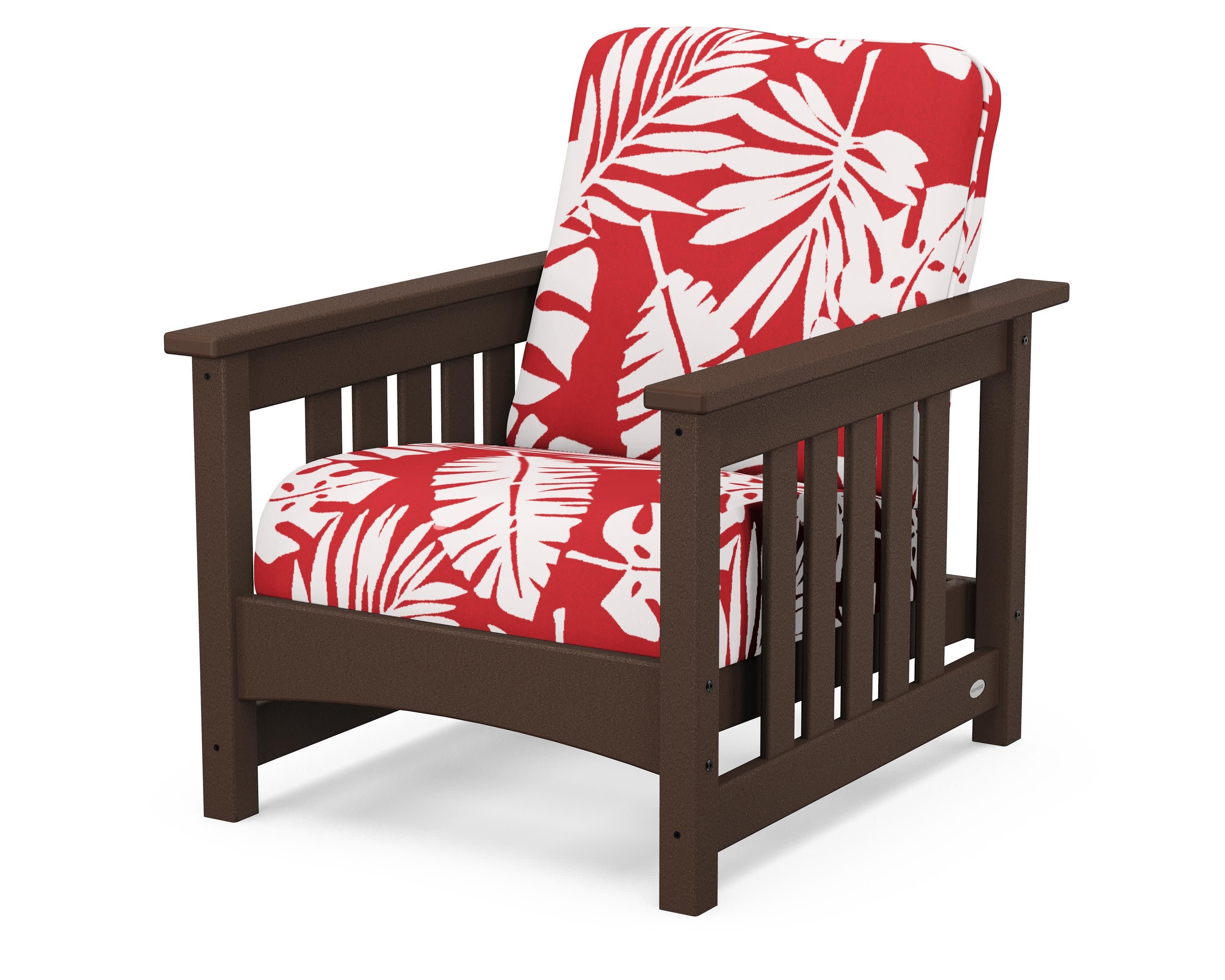 Club Mission Chair in Mahogany / Leaf Crimson