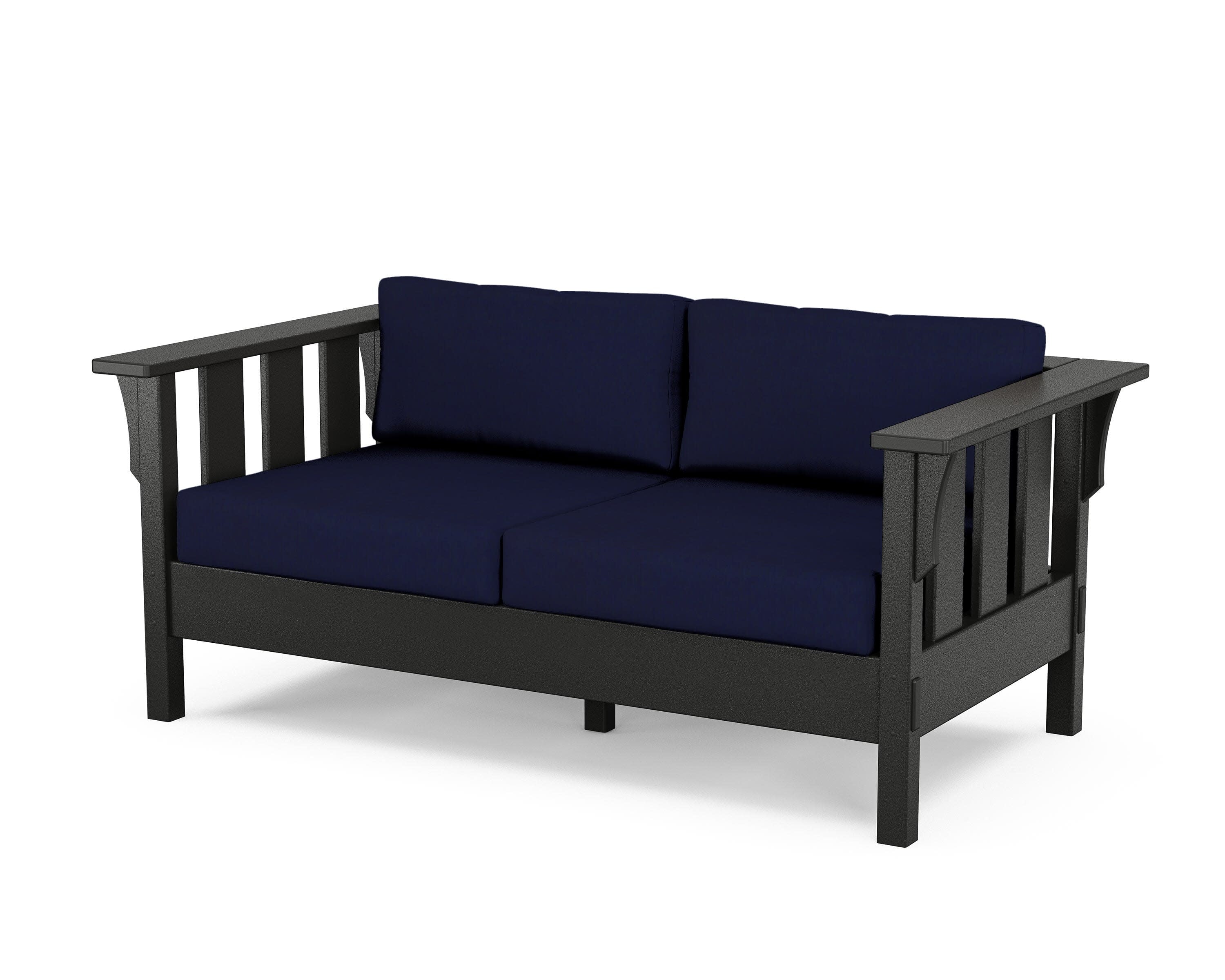 Acadia Deep Seating Loveseat in Black / Navy