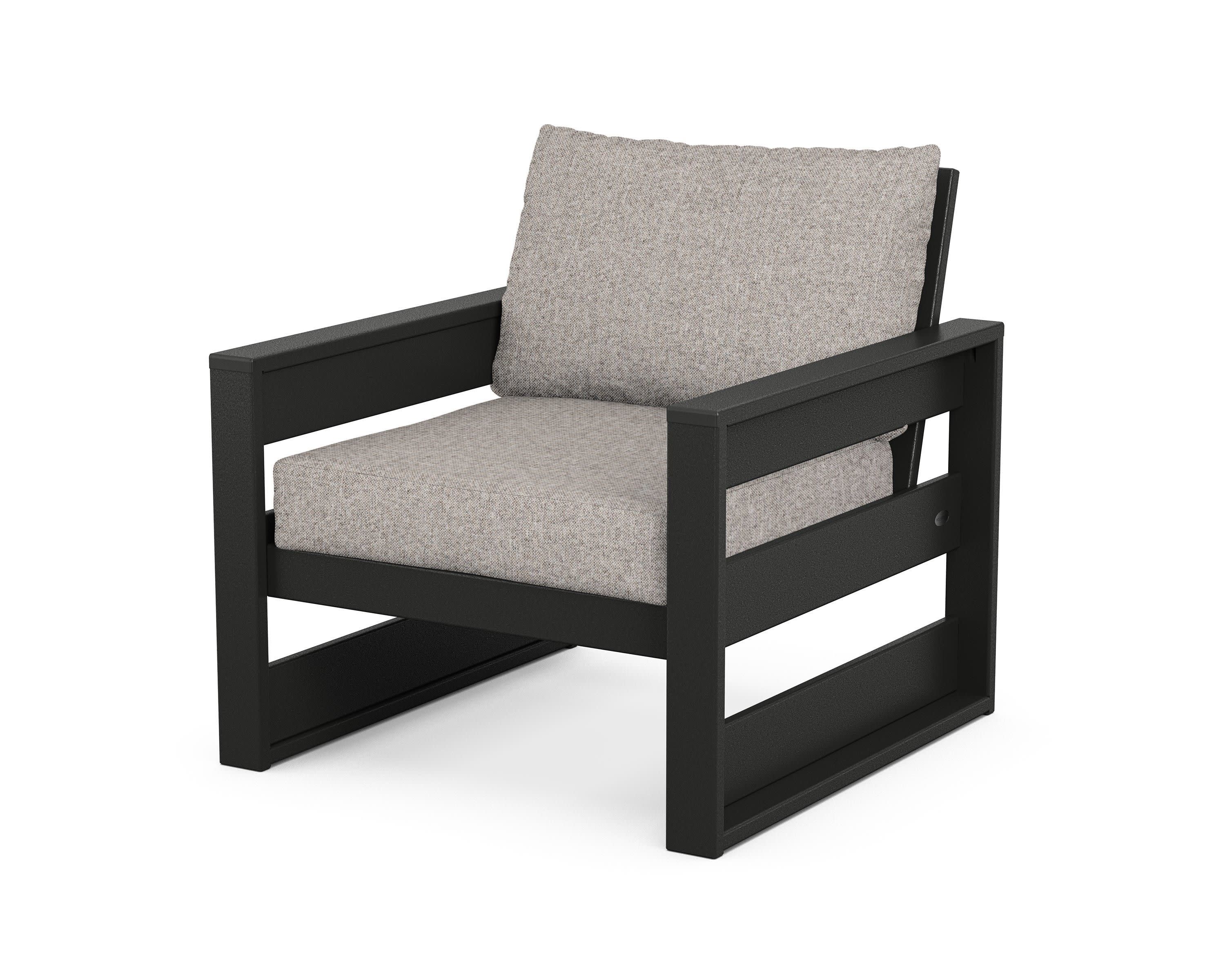 Westport Club Chair in Black / Weathered Tweed