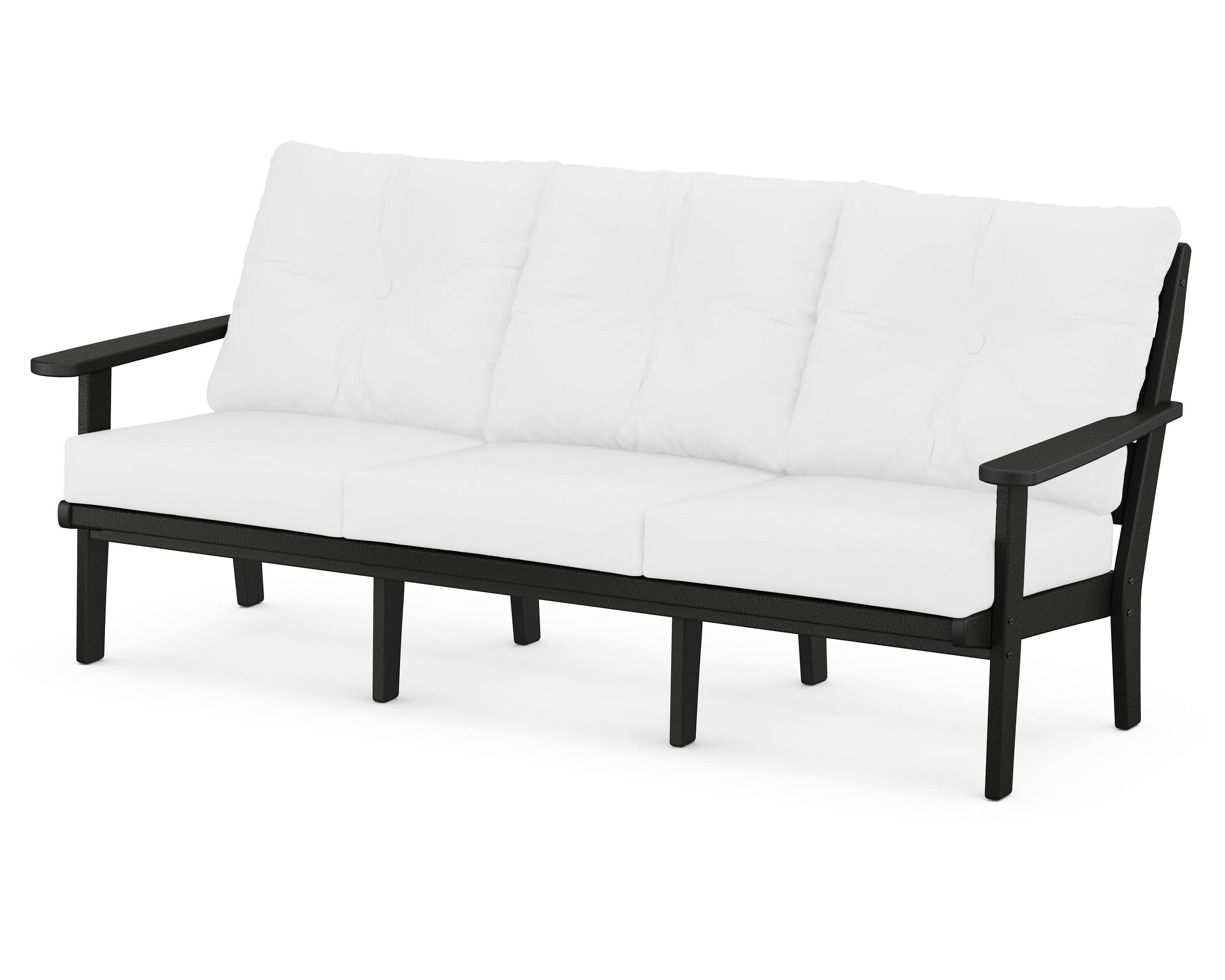 Lakeside Deep Seating Sofa in Black / Natural