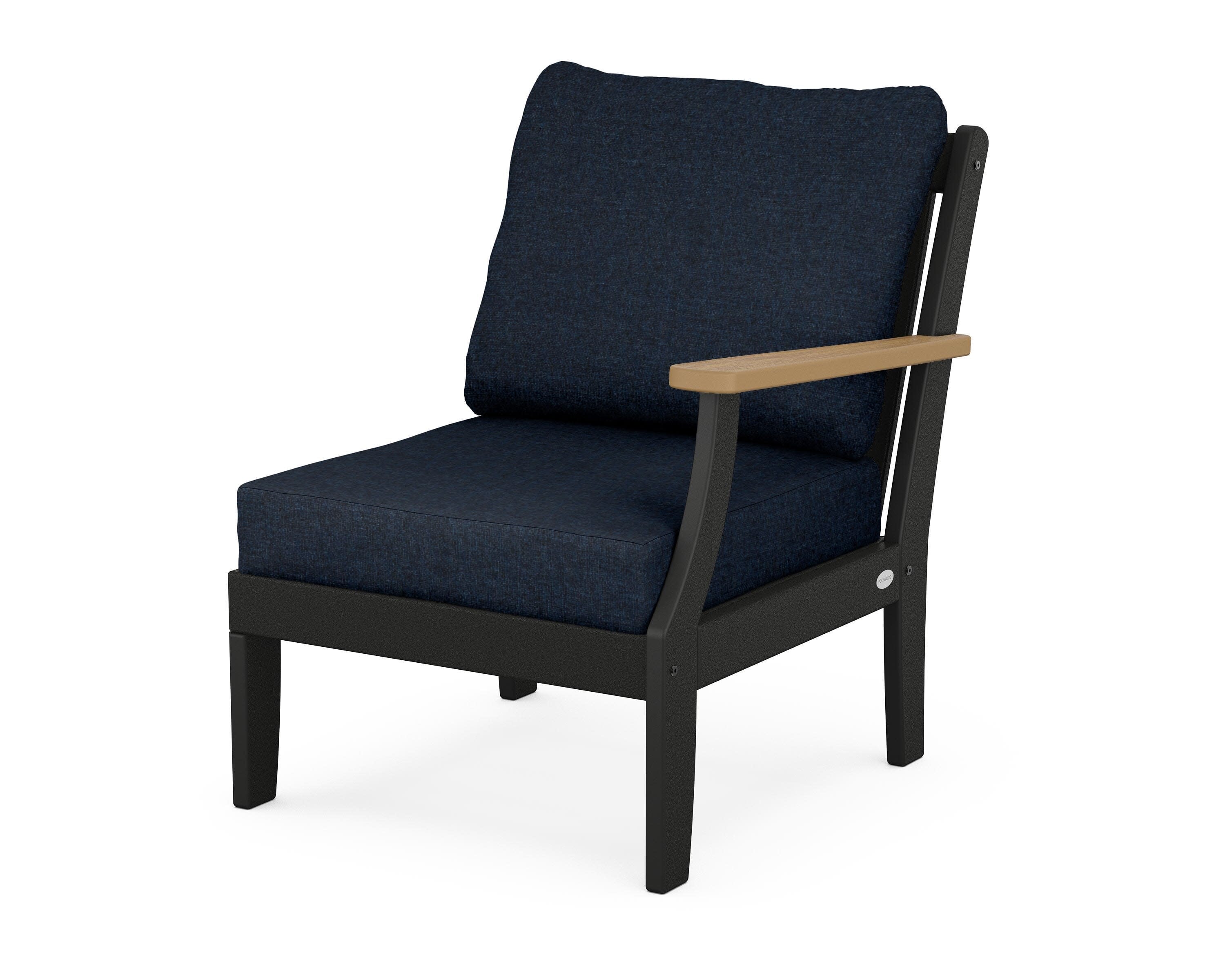 Braxton Modular Right Arm Chair in Black / Natural / Marine Indigo