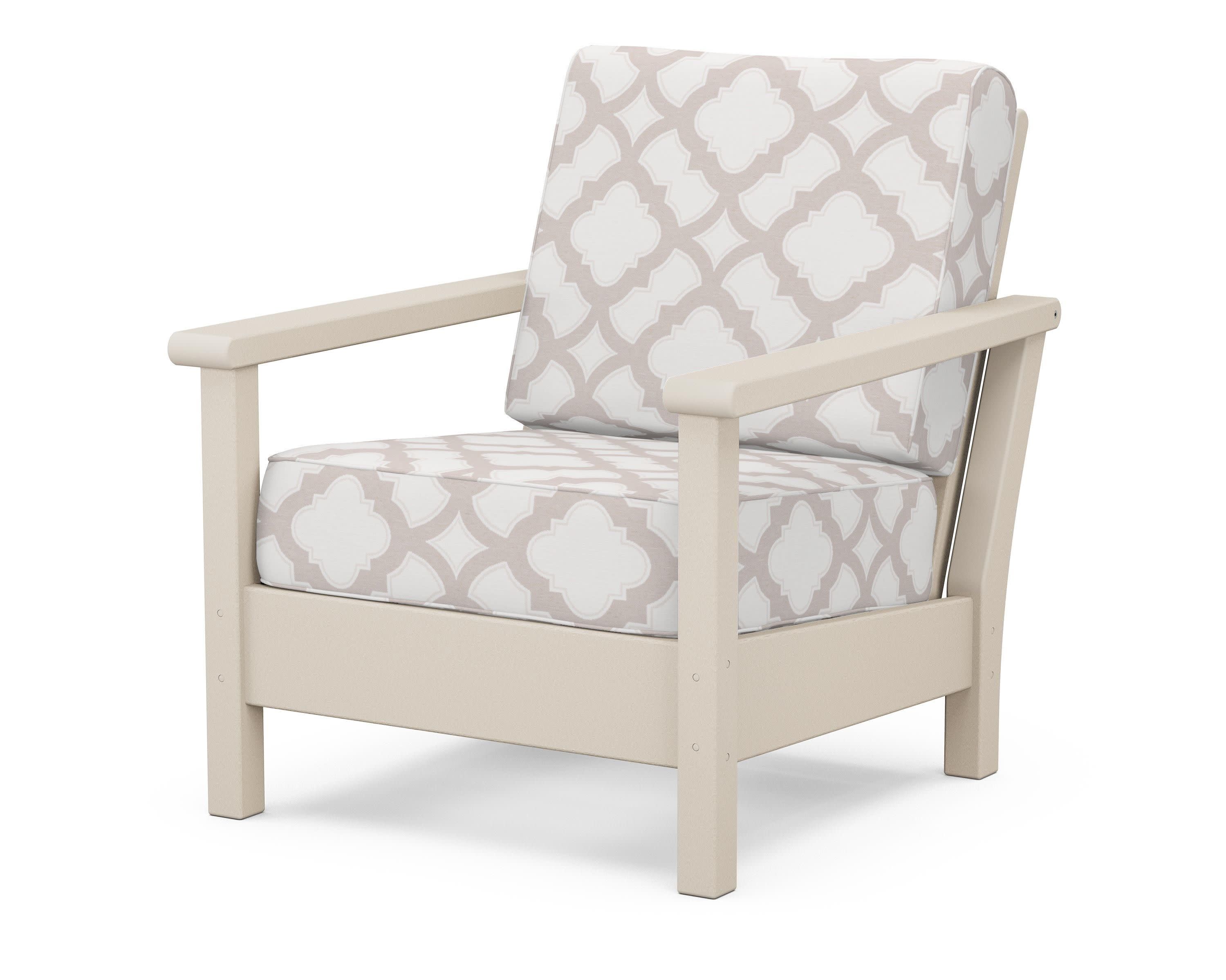 Harbour Deep Seating Chair in Sand / Trellis Dune Burlap