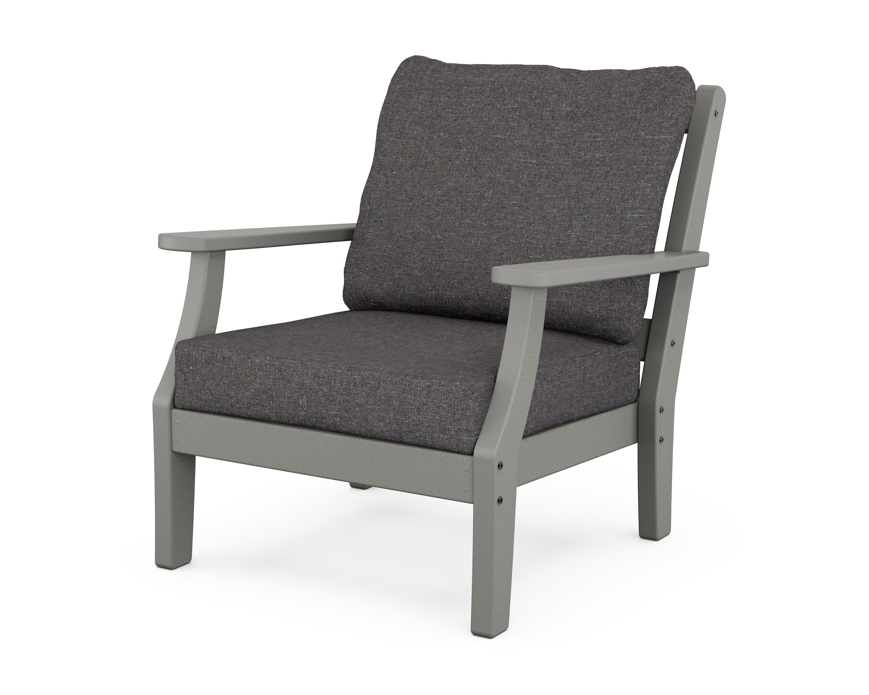 Chinoiserie Deep Seating Chair in Slate Grey / Ash Charcoal