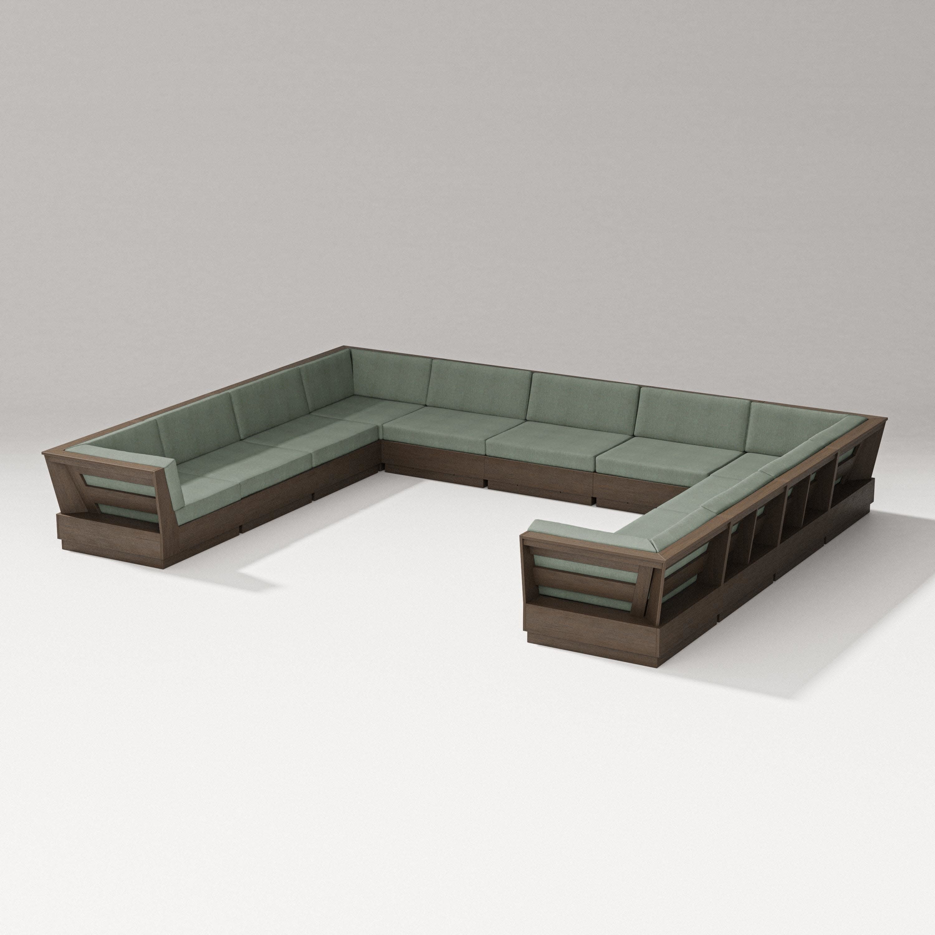 Elevate Large U-Shaped Sectional in Kona / Cast Sage