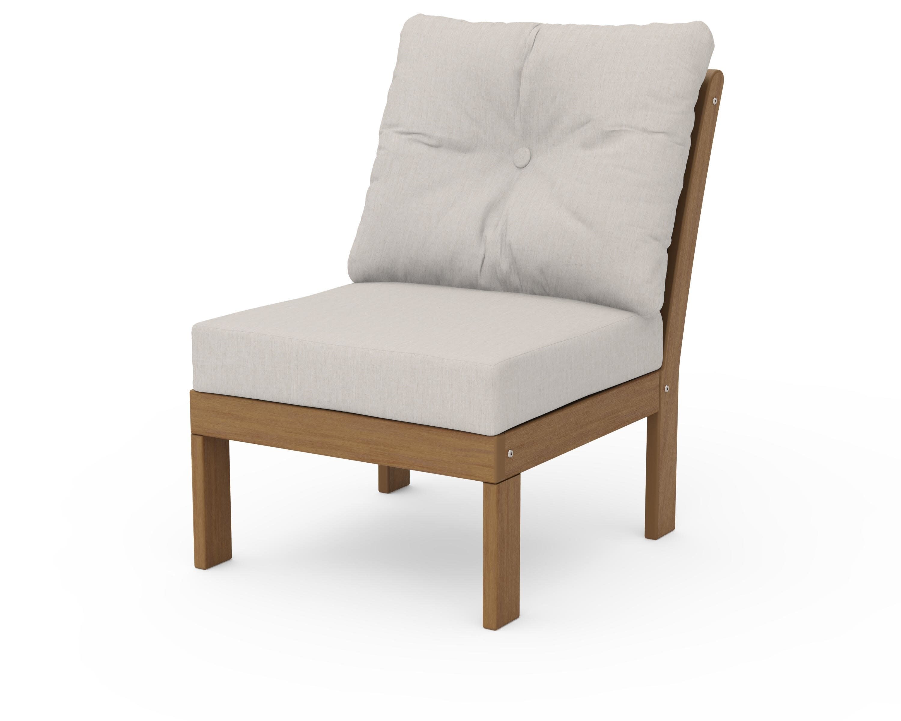 Vineyard Modular Armless Chair in Natural / Cast Ash