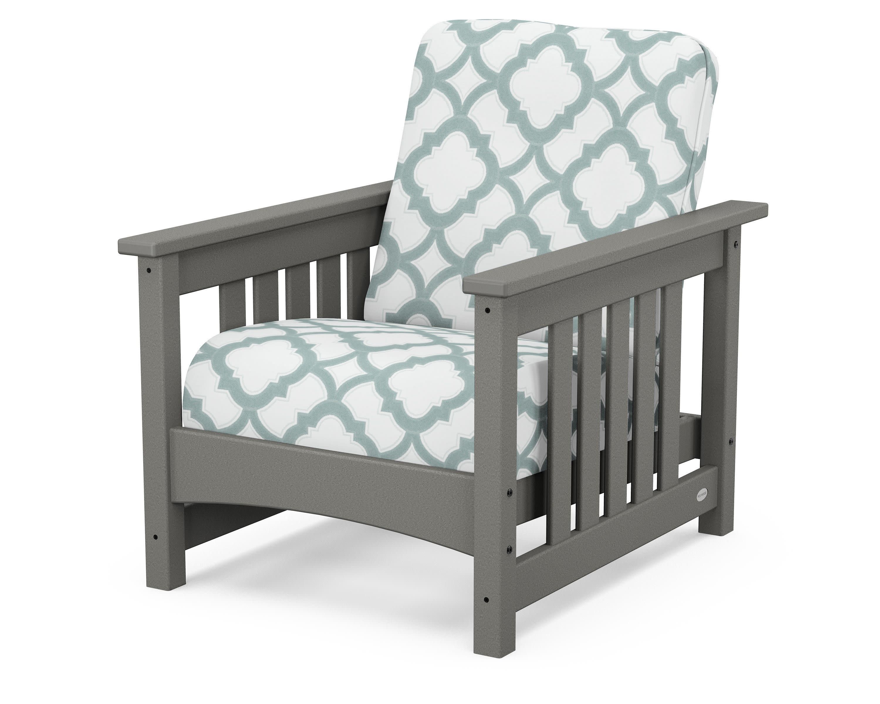 Club Mission Chair in Slate Grey / Trellis Glacier Spa
