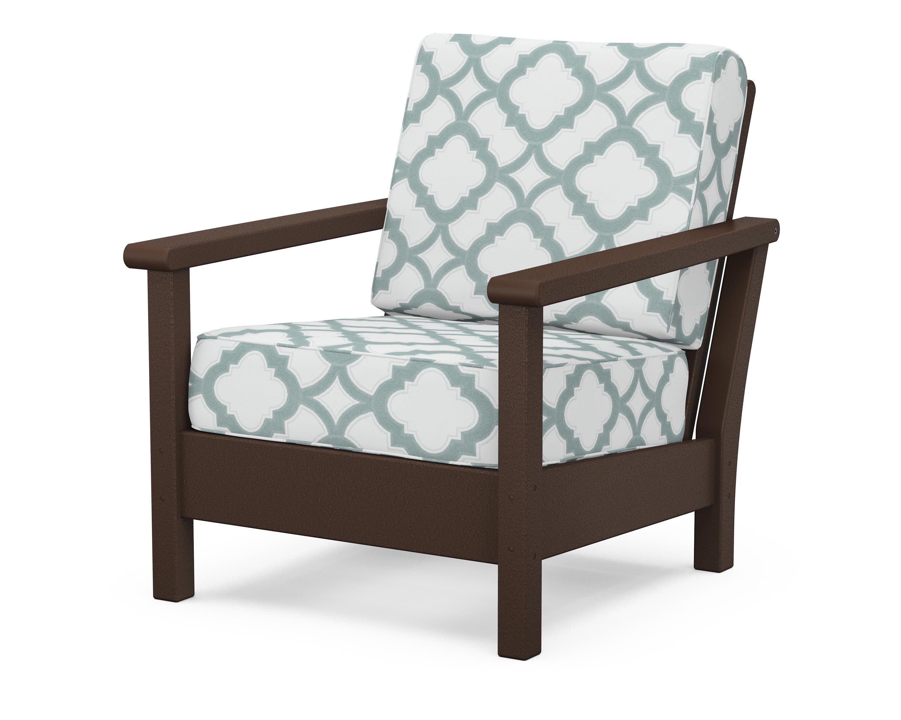 Harbour Deep Seating Chair in Mahogany / Trellis Glacier Spa