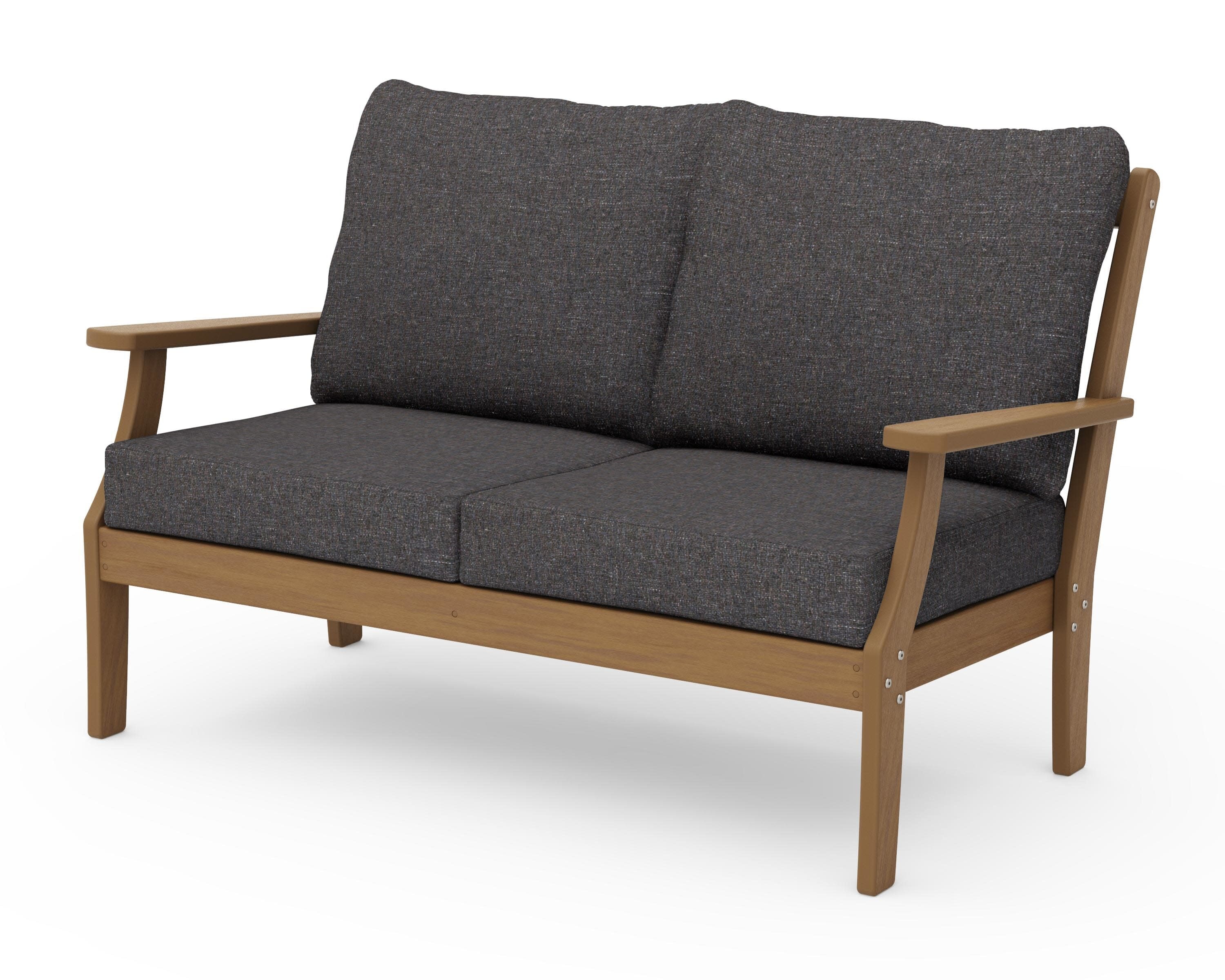 Braxton Deep Seating Loveseat in Natural / Ash Charcoal