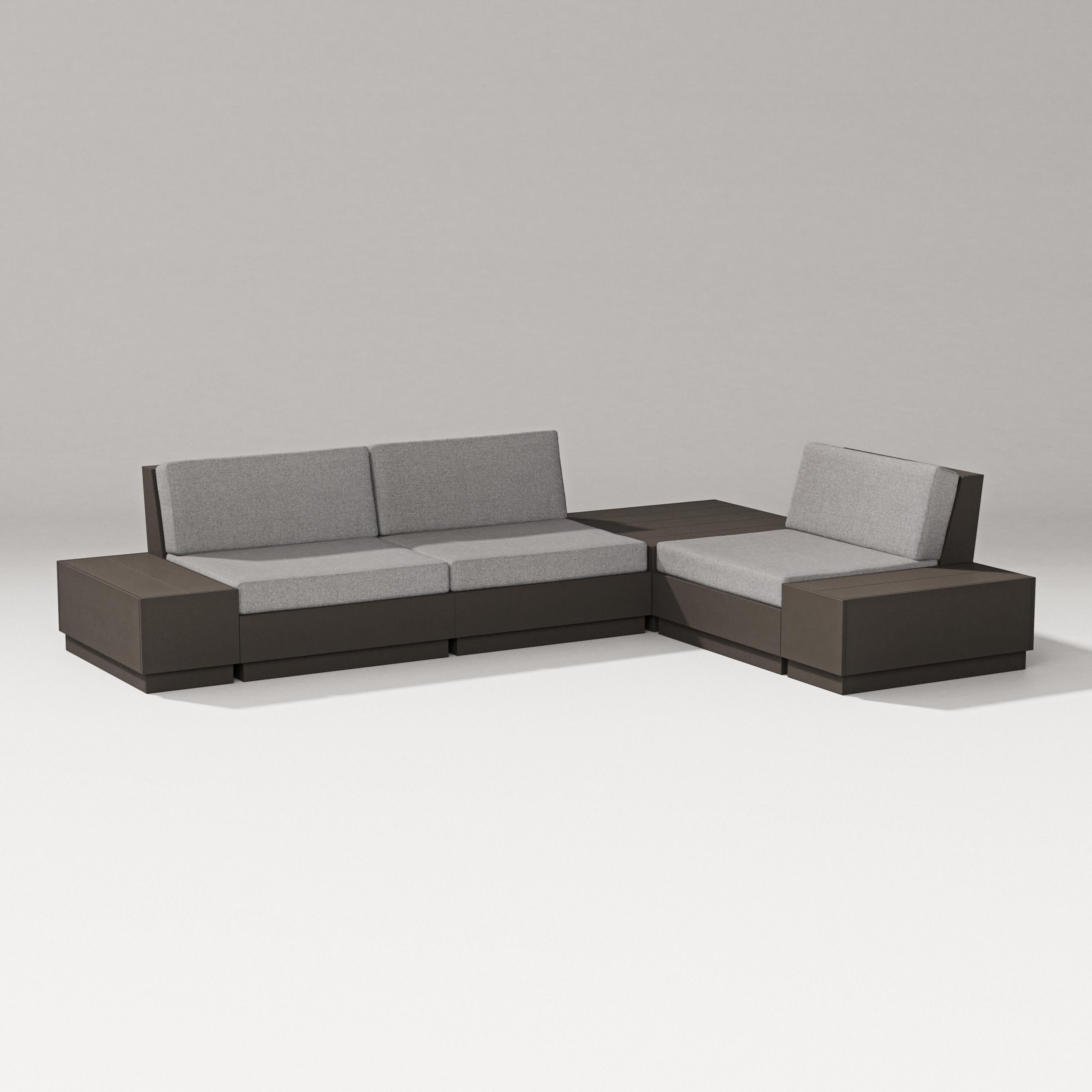 Elevate 6-Piece Corner Sectional in Vintage Coffee / Grey Mist